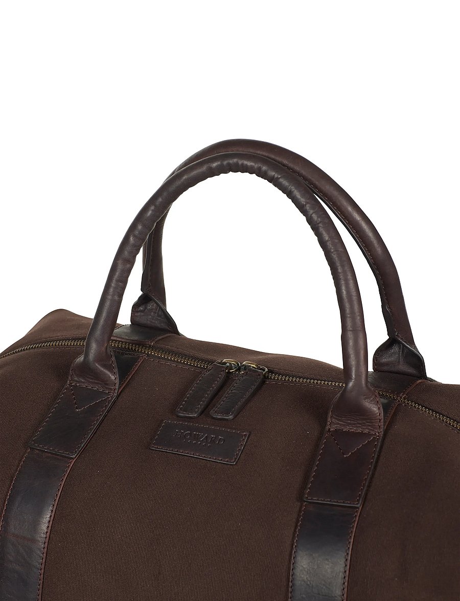 Howard London - Howard Steven Canvas Weekendbag - stora weekender-väskor - dark brown - 4
