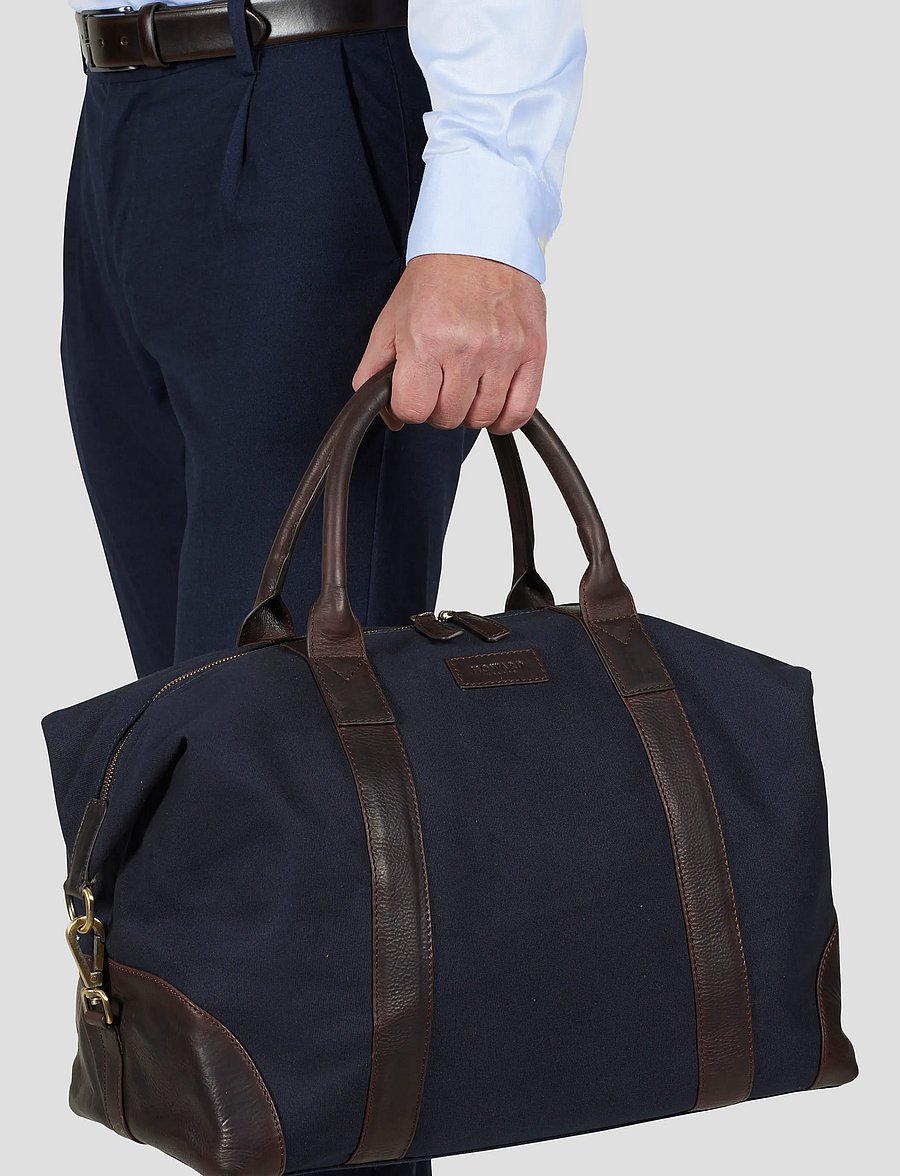 Howard London - Howard Steven Canvas Weekendbag - stora weekender-väskor - navy - 0