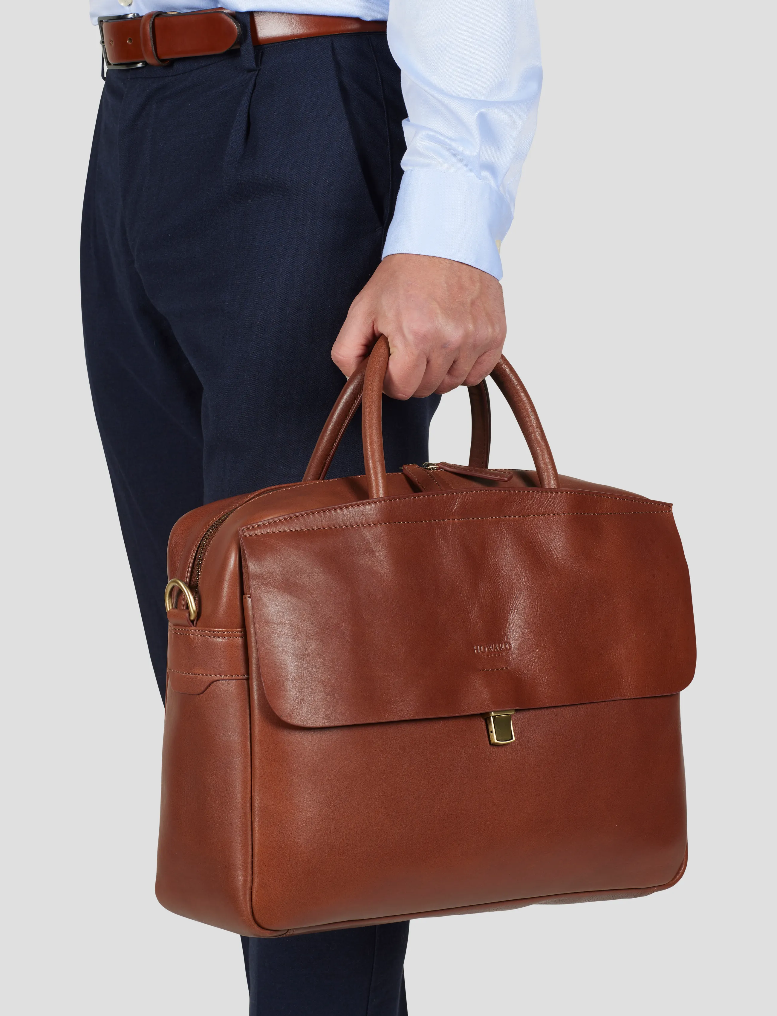 Howard London Charlie Briefcase Bag, One Size, Bags, Braun - Briefcases, Männerswear