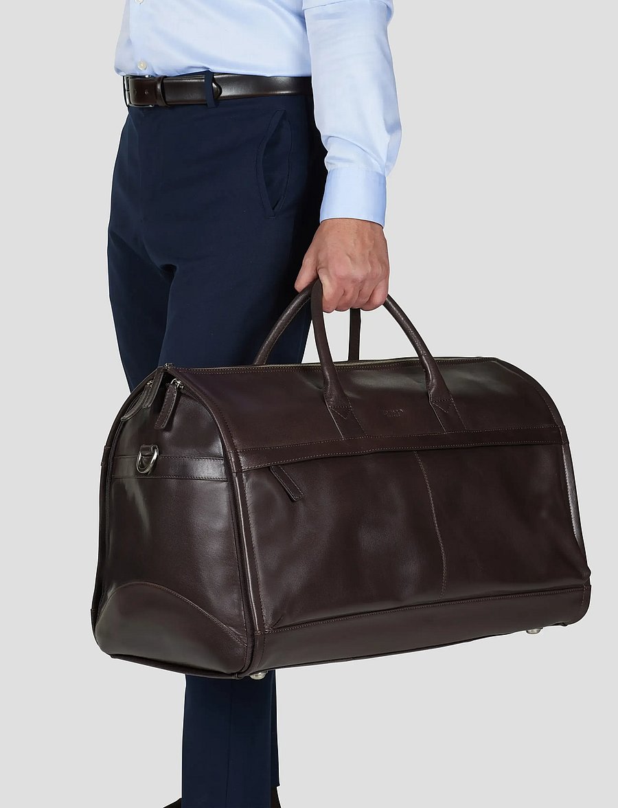 Howard London - Garment Leather Travel Bag - overnight bags - dark brown - 0