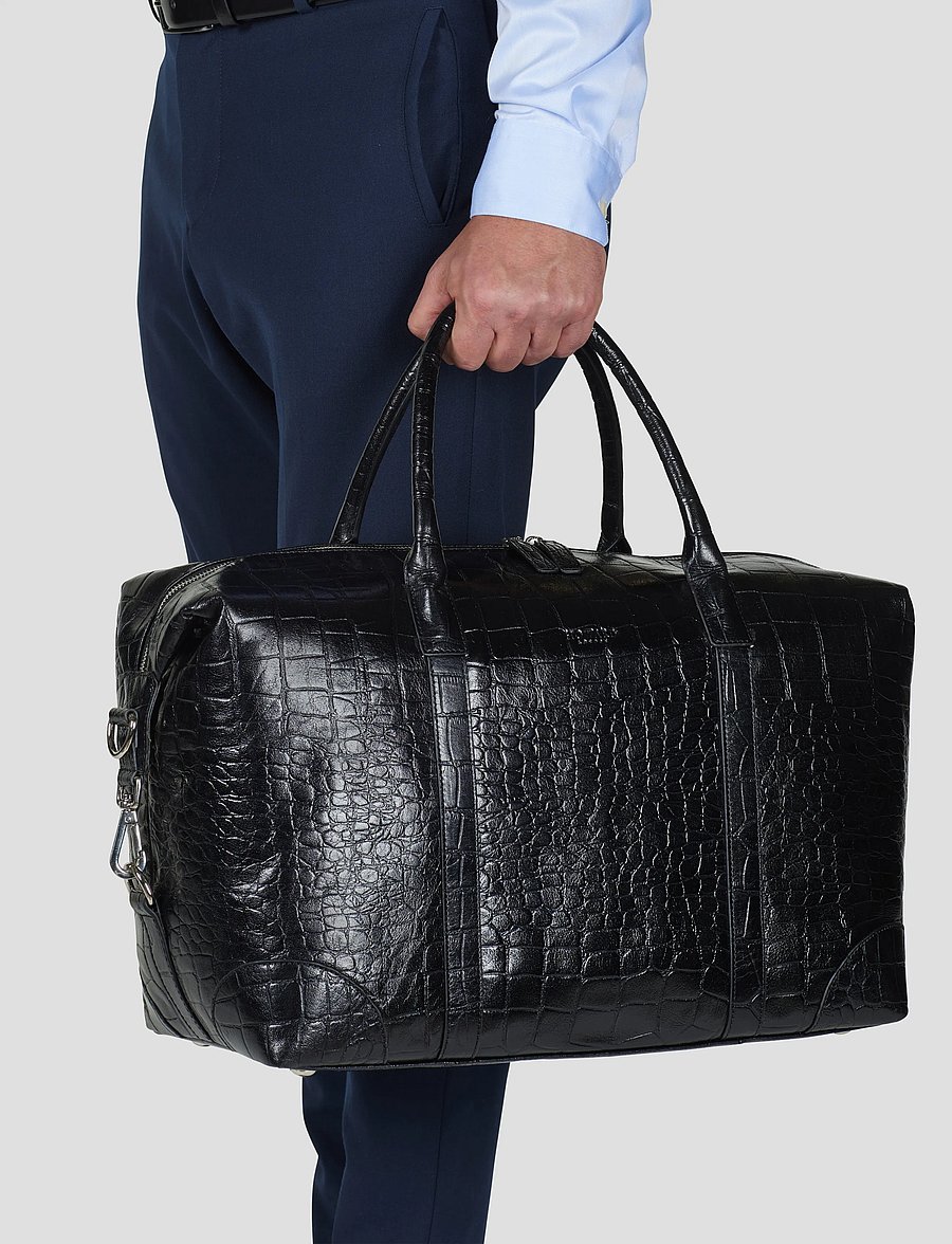 Howard London - Weekend Leather Bag Rupert - reisetaschen - black - 0