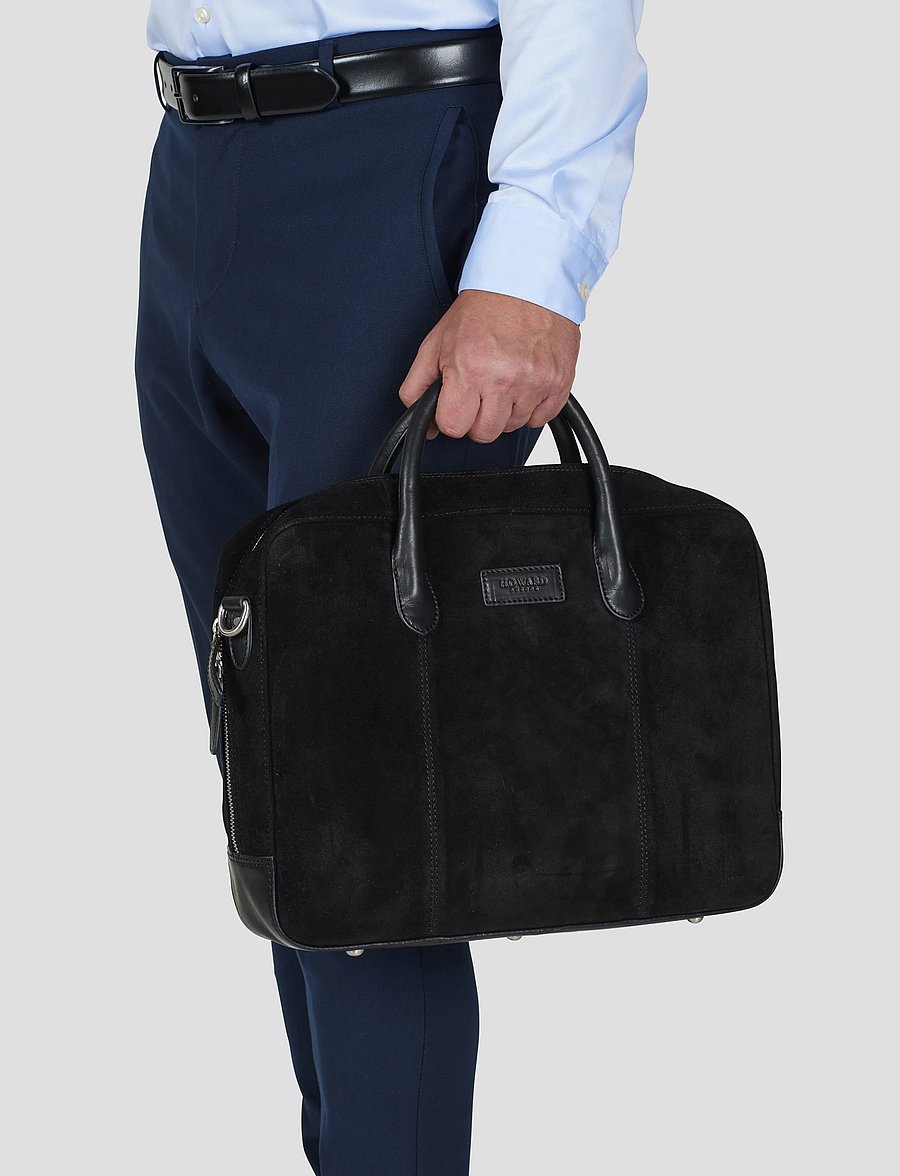 Howard London - Laptop Bag Suede Wilfred - nach anlass kaufen - black - 0