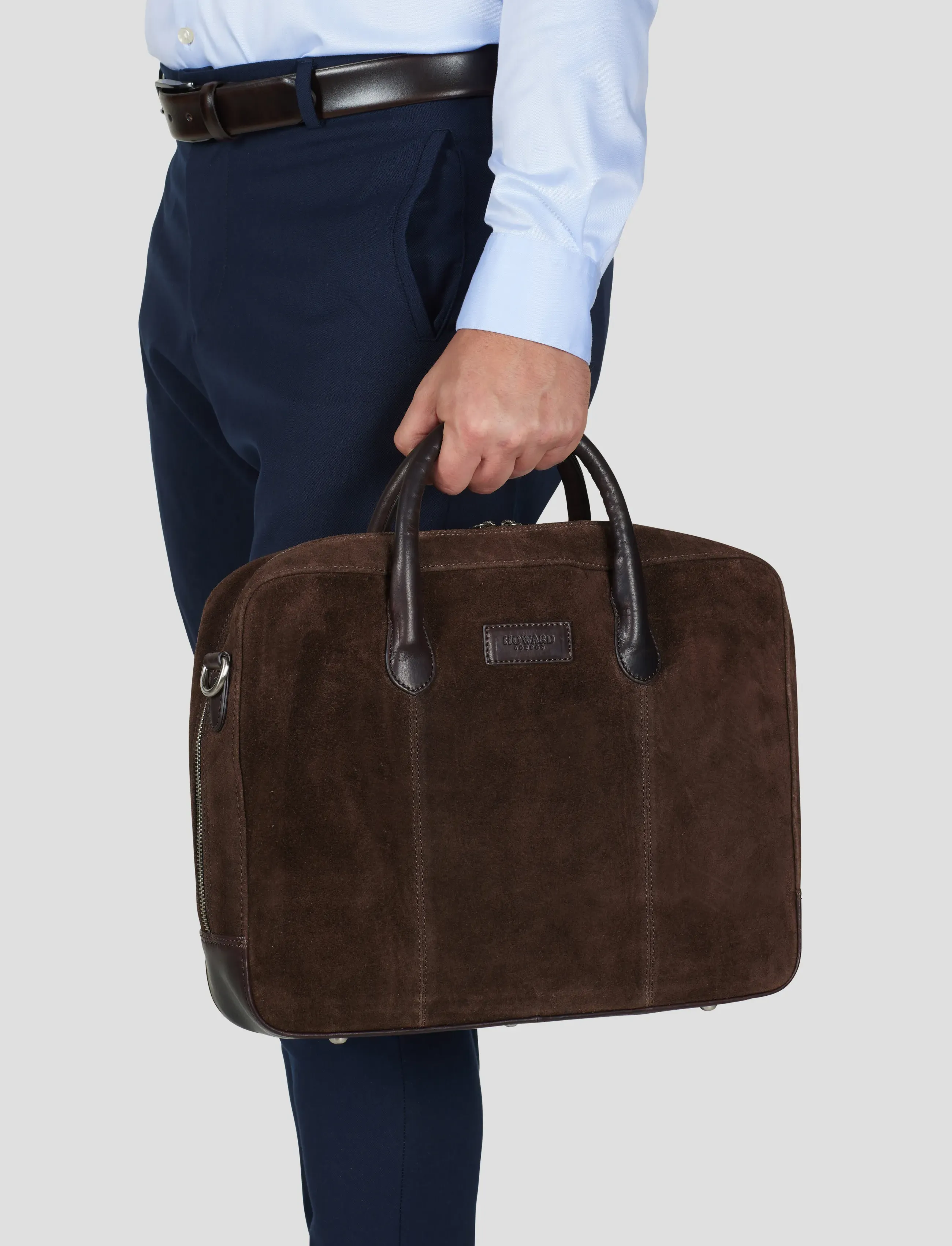 Howard London Laptop Bag Suede Wilfred - Taschen - DARK BROWN / brown