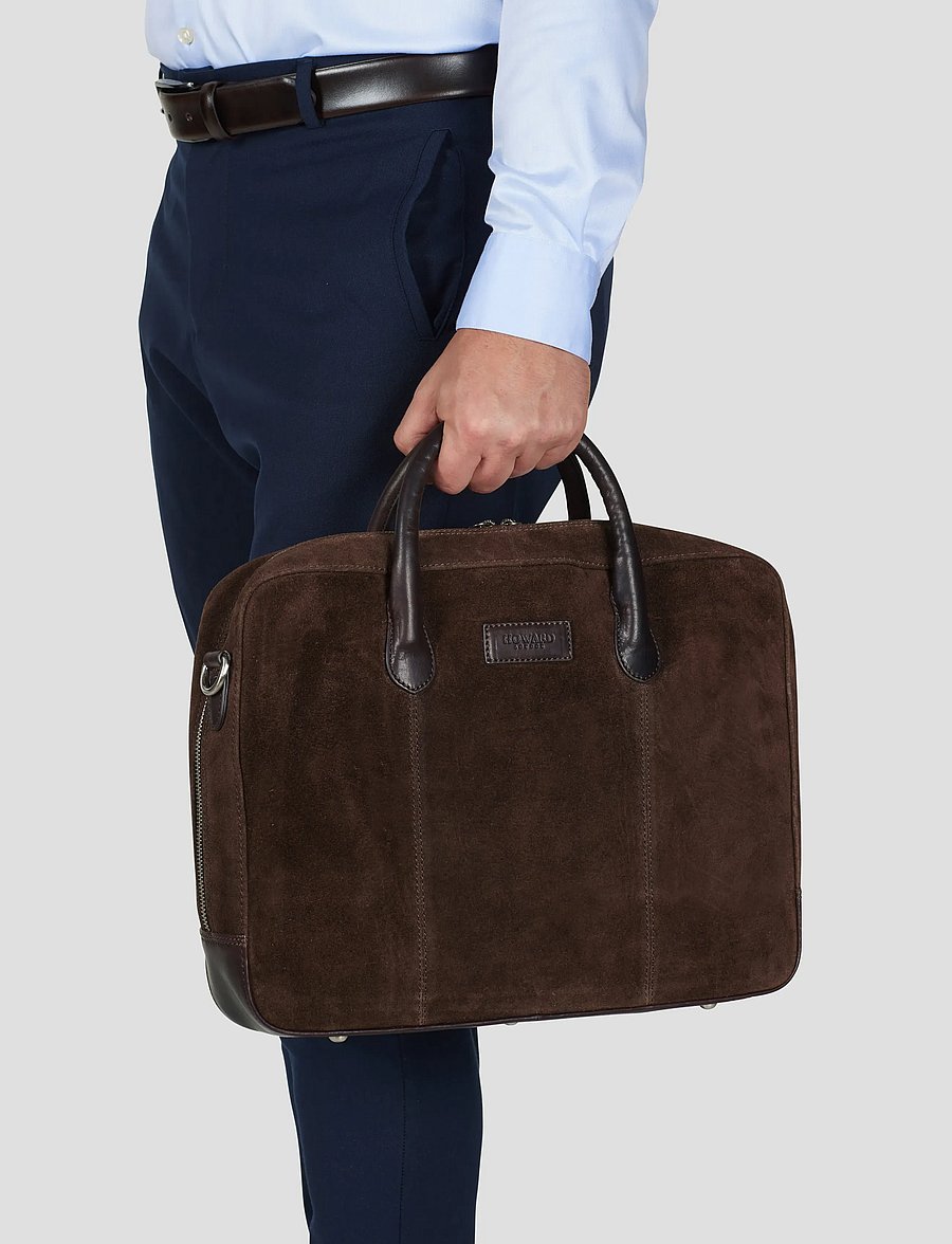 Howard London - Laptop Bag Suede Wilfred - nach anlass kaufen - dark brown - 0