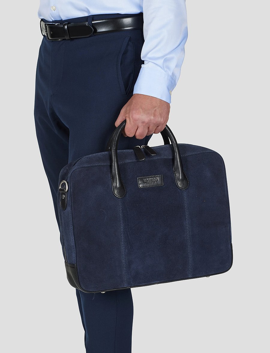 Howard London - Laptop Bag Suede Wilfred - shoppa efter tillfälle - navy - 0