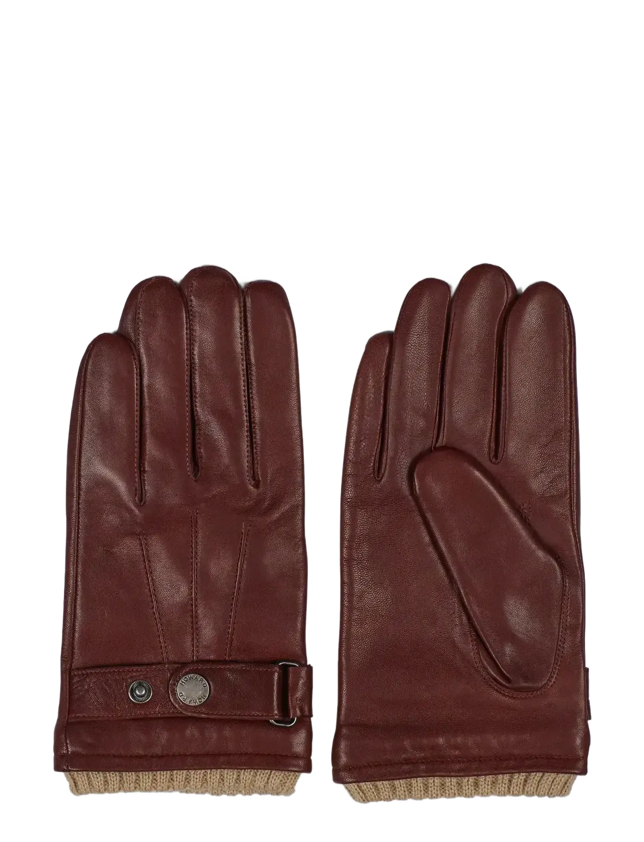 HOWARD LONDON Leder Handschuhe Smith Braun - 9.5 - Herren