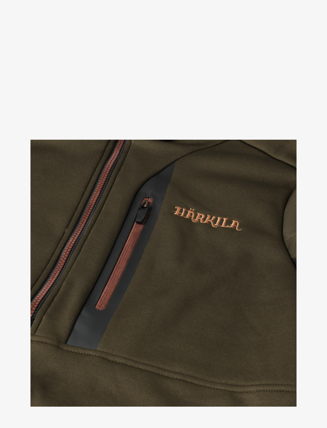 Härkila - Tidan Hybrid half zip fleece jacket - willow green/black - 2