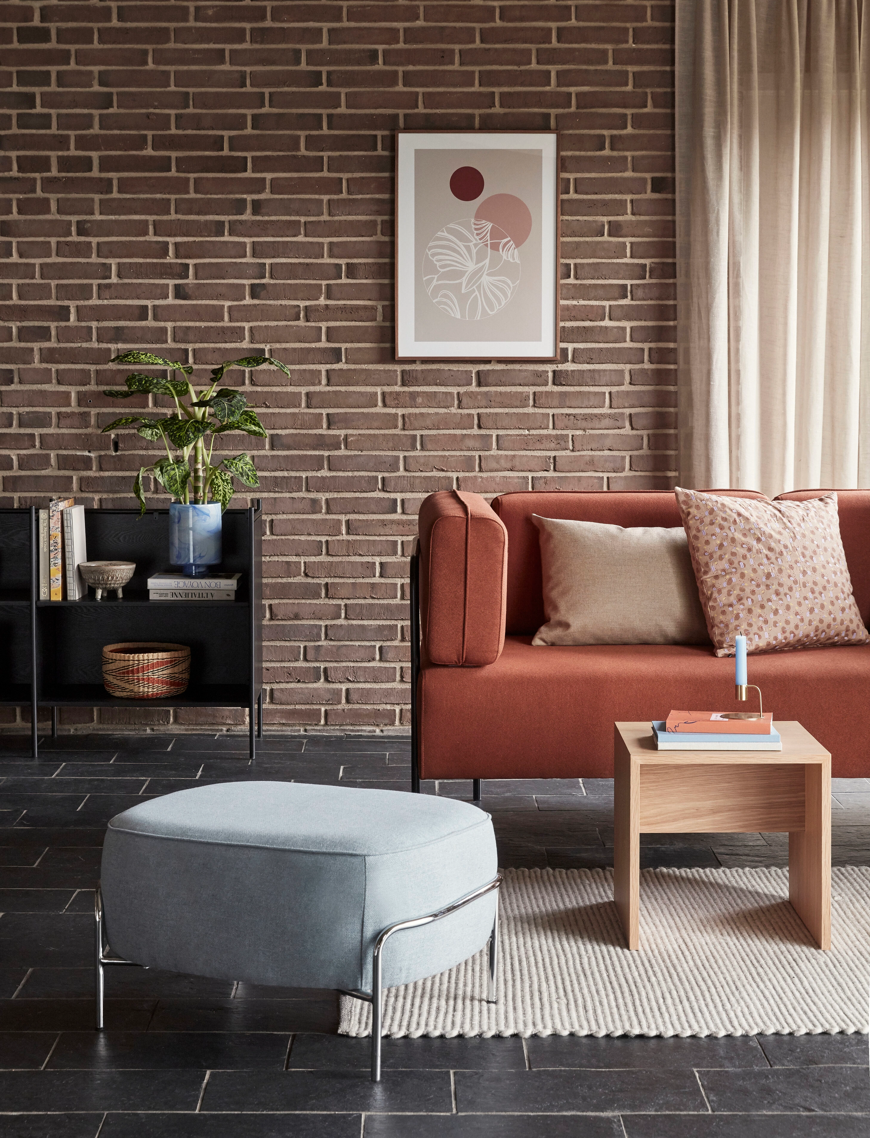 Hübsch - Kumo Pouf - blue - 1