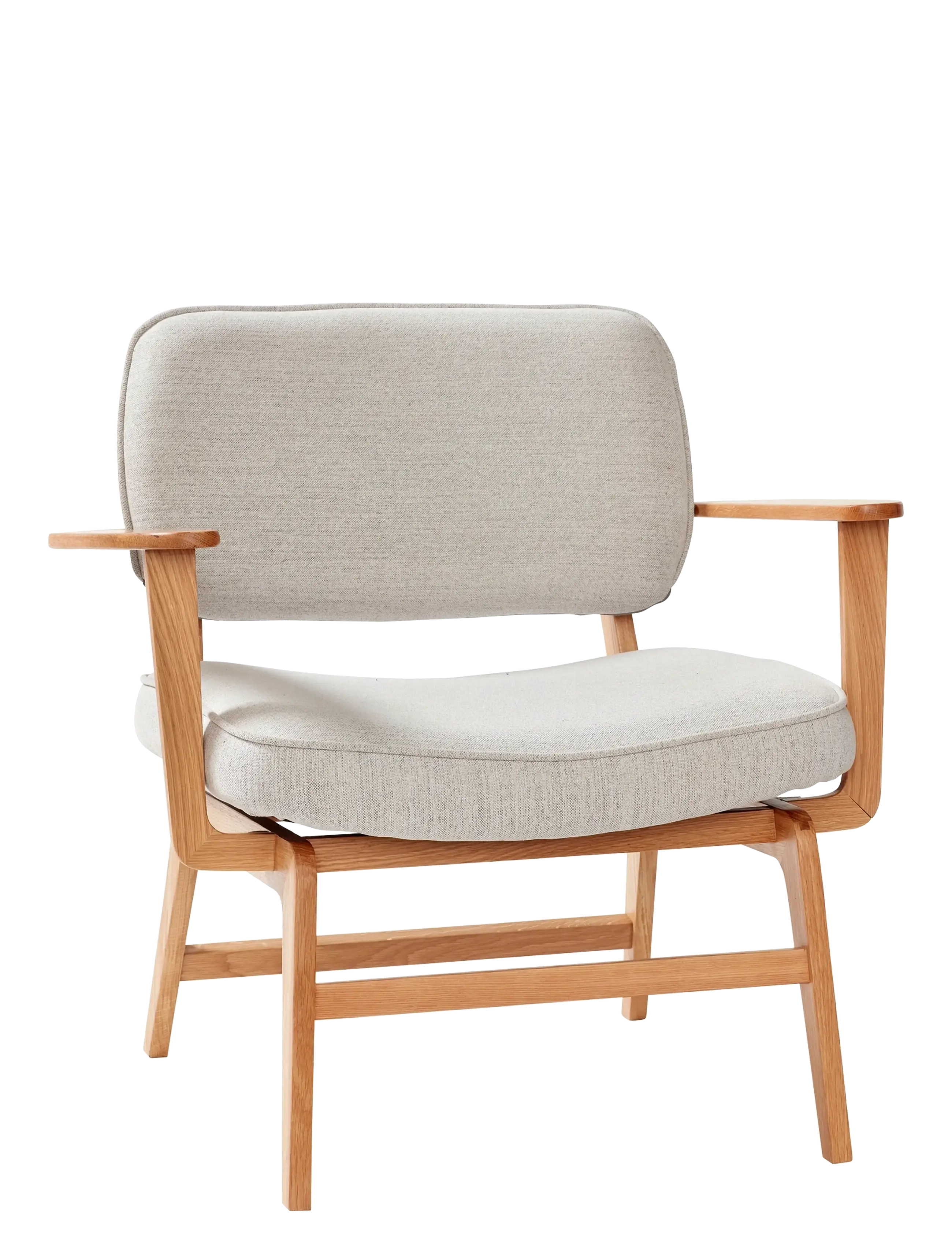 Hübsch Haze Lounge Chair Grey/Natural - Möbler - GREY,NATURAL / grey
