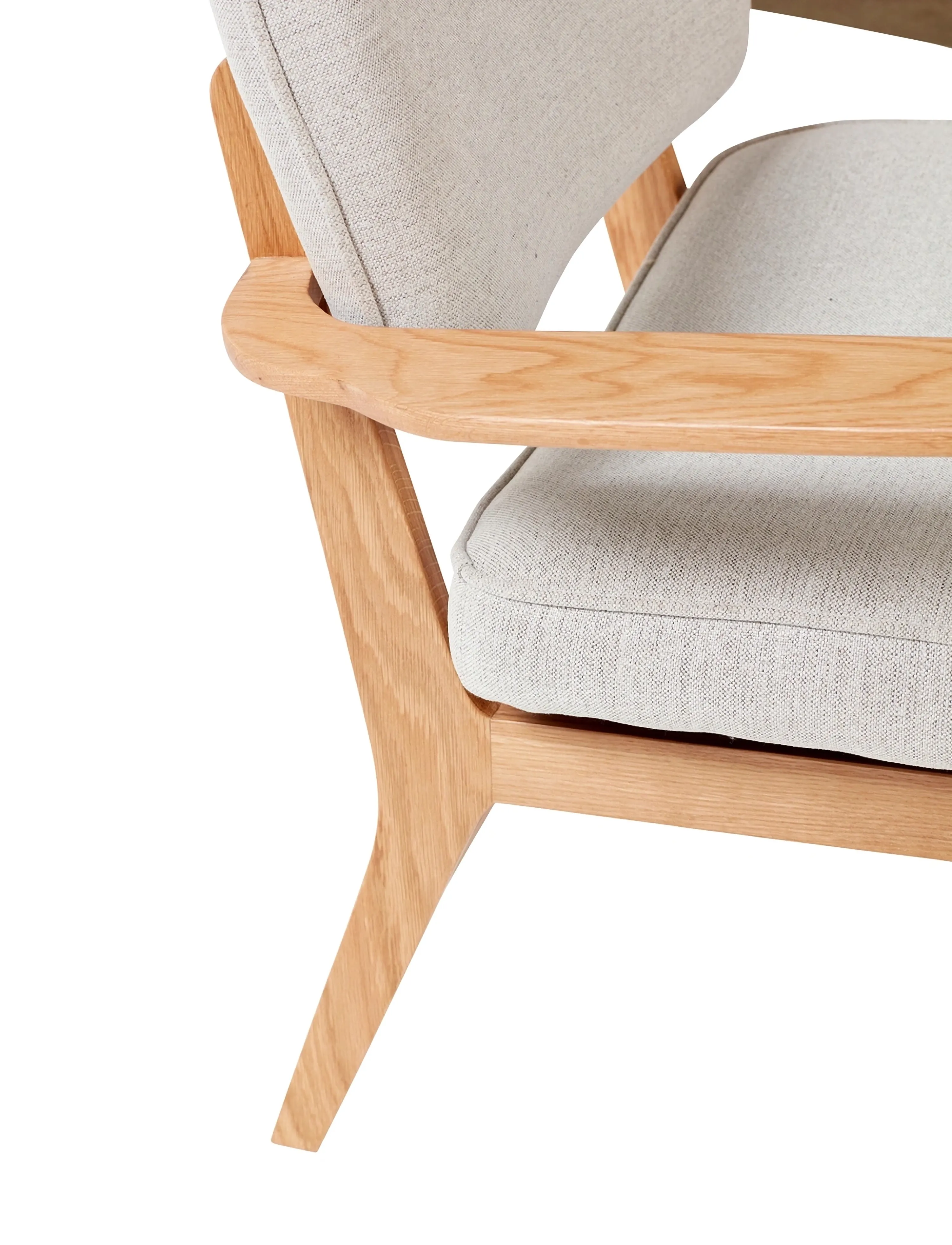 Hübsch - Haze Lounge Chair Grey/Natural - fåtöljer - grey,natural - 3