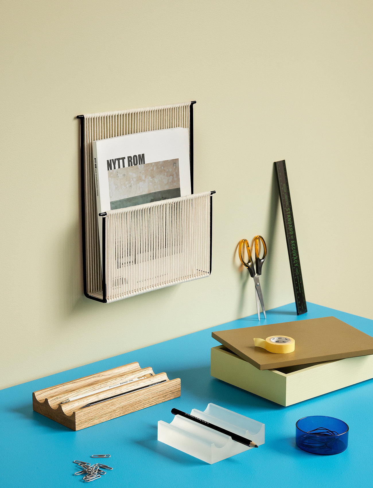 Hübsch - String Wall Magazine Holder - zeitschriftenhalter - multi-colored - 2