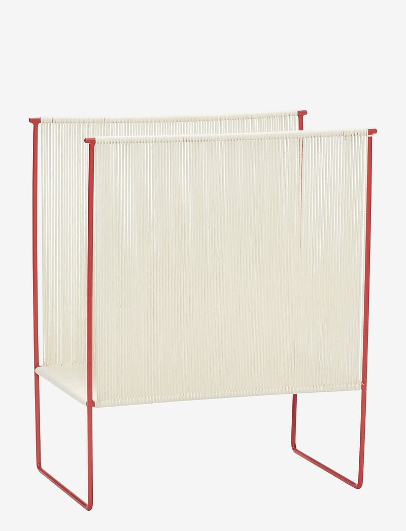 Hübsch - String Magazine Holder - ajakirja hoidik - nature/red - 1