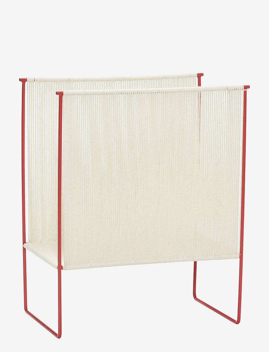 Hübsch - String Magazine Holder - ajakirja hoidik - nature/red - 1