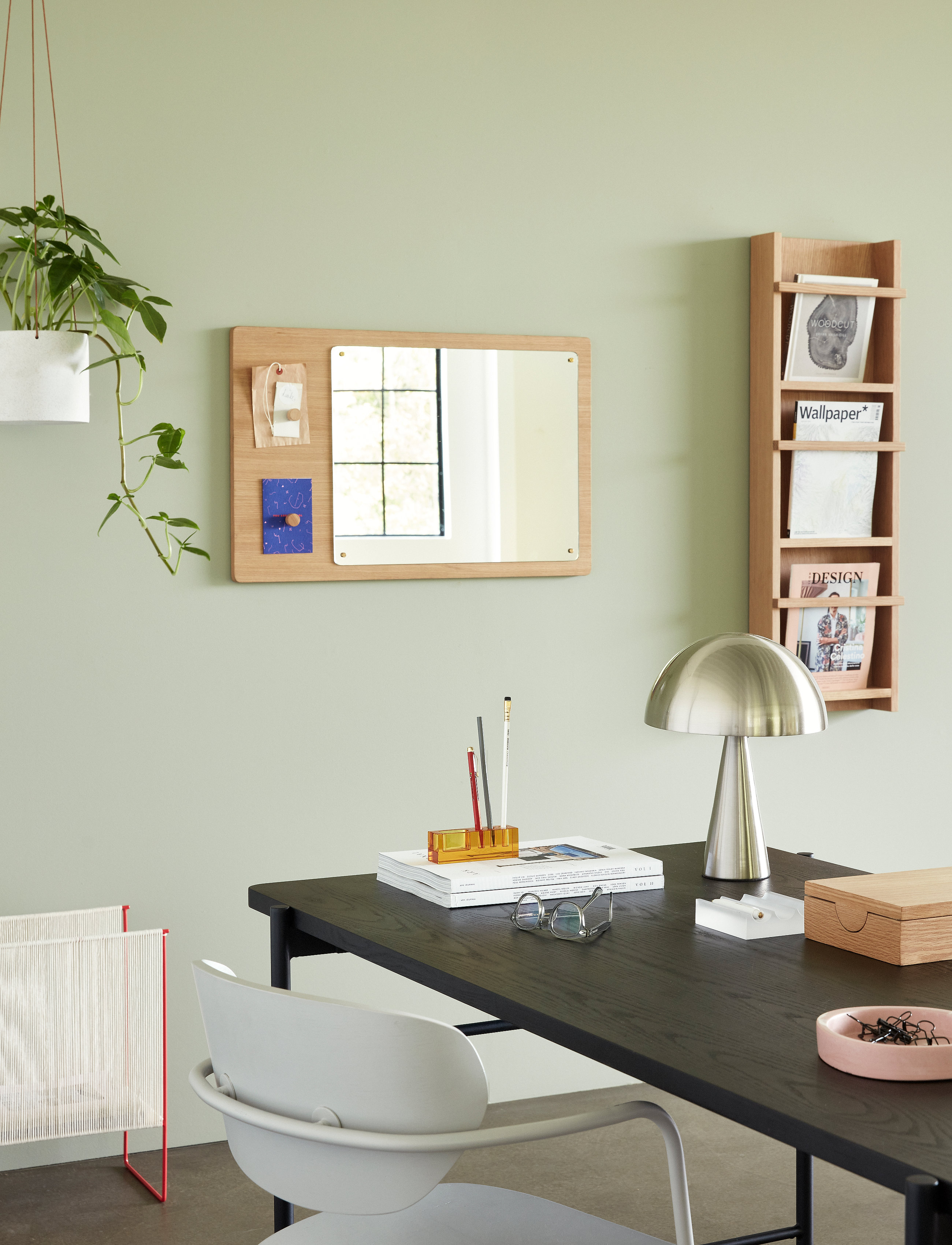 Hübsch String Magasinholder, One Size, Storage, Weiß - Magazine Holder, Homeware
