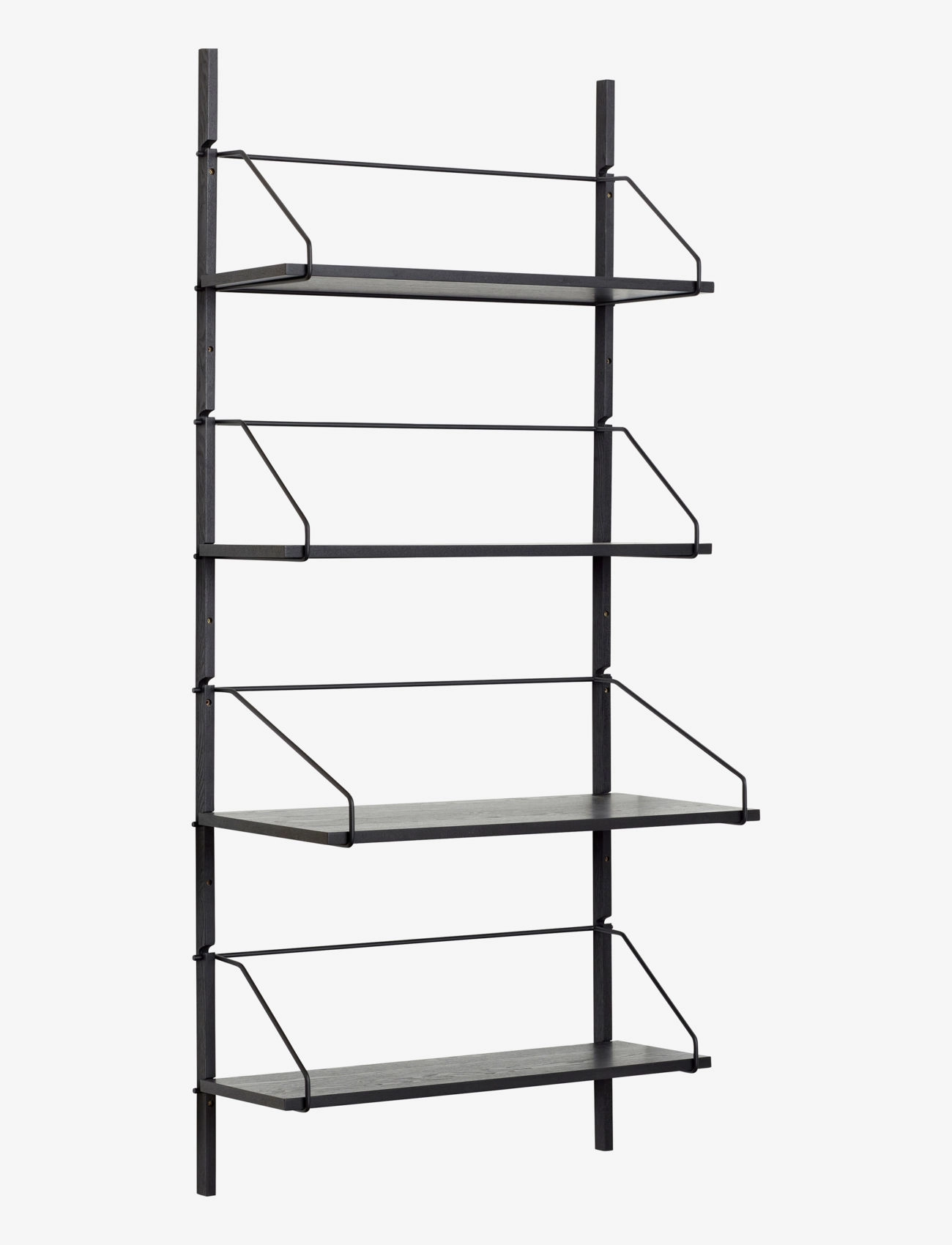 Hübsch Norm Wall Shelf Unit 4 Shelves Black, Hylde, Sort, Str: ONE SIZE