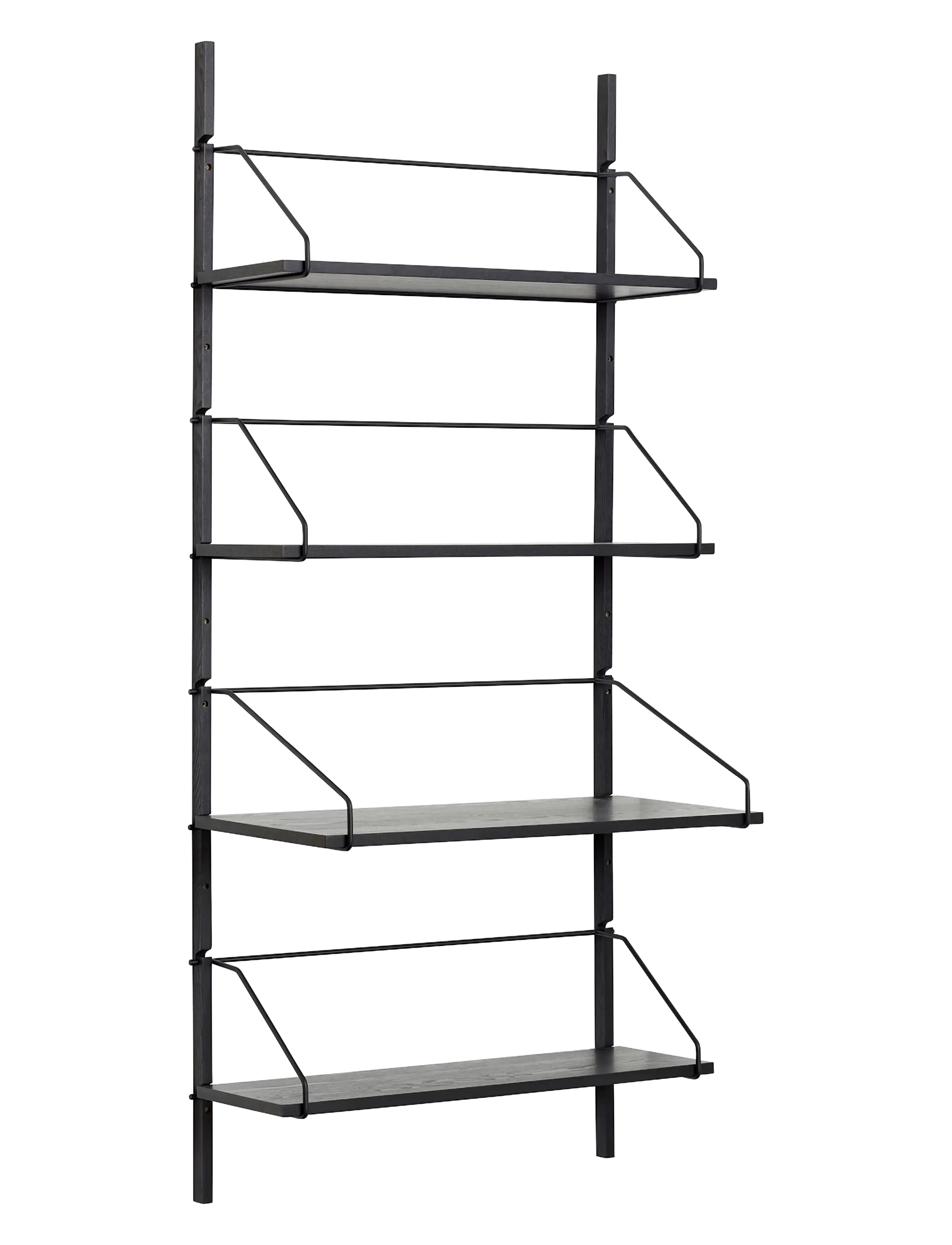 Hübsch Norm Wall Shelf Unit 4 Shelves Black, Hylde, Sort, Str: ONE SIZE
