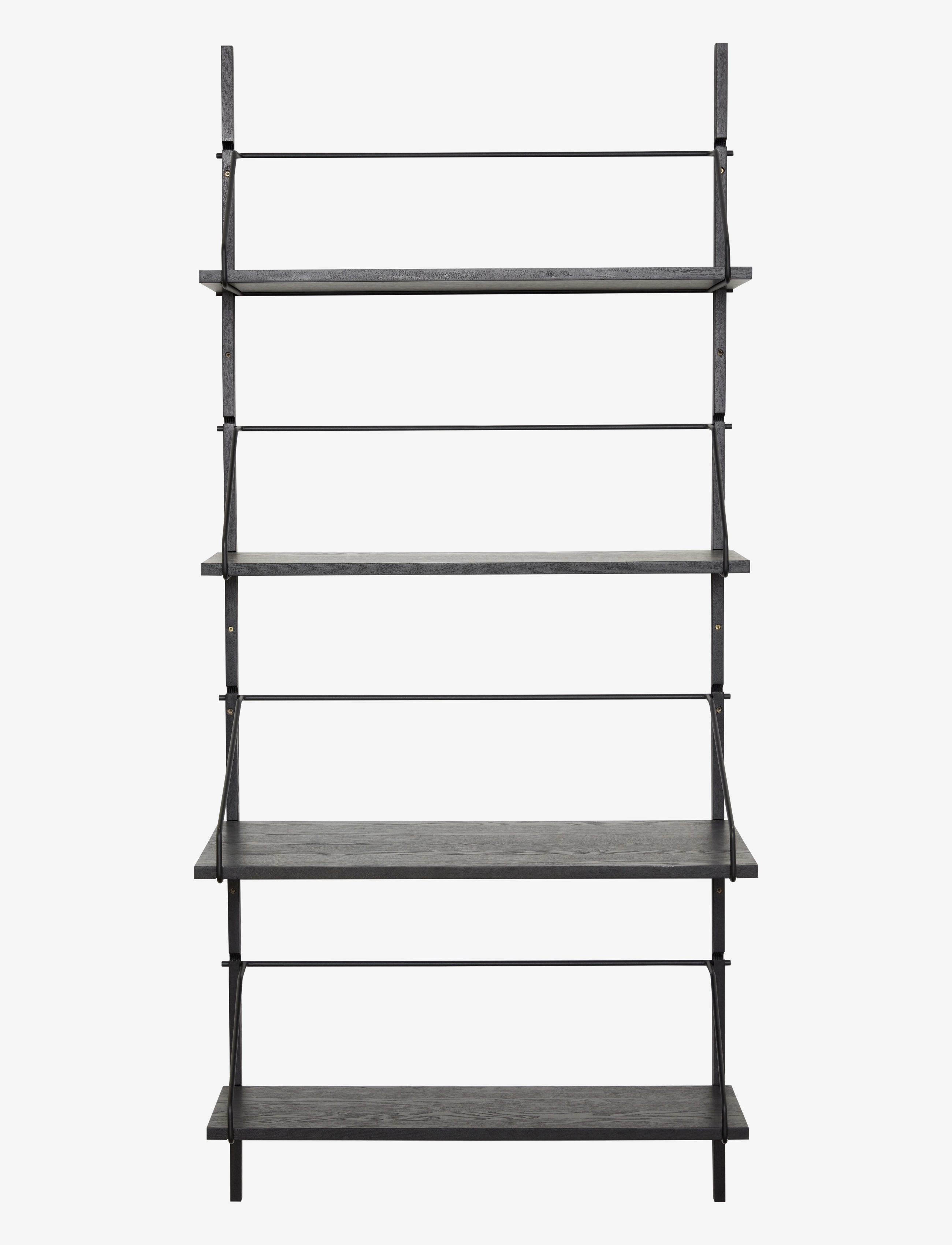 Hübsch - Norm Wall Shelf Unit 4 Shelves Black - geymsla og hillur - black - 2