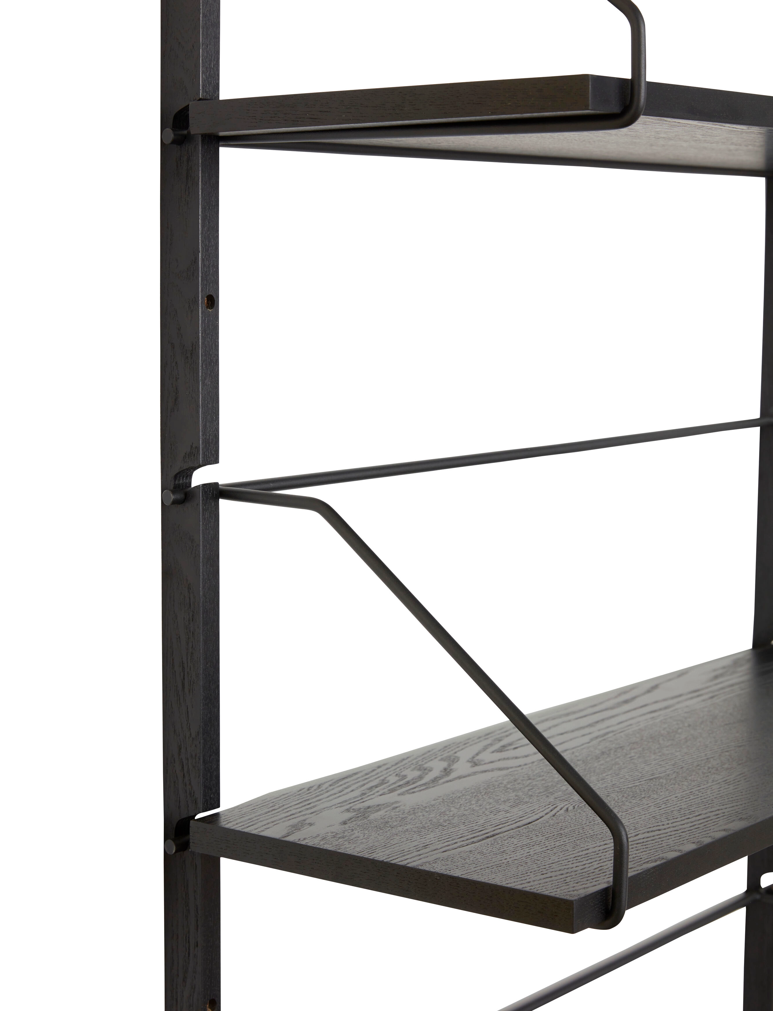 Hübsch - Norm Wall Shelf Unit 4 Shelves Black - geymsla og hillur - black - 3