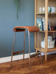 Hübsch - Avenue Bar Stool Nickel/Brown - chairs & stools - multi colour - 2