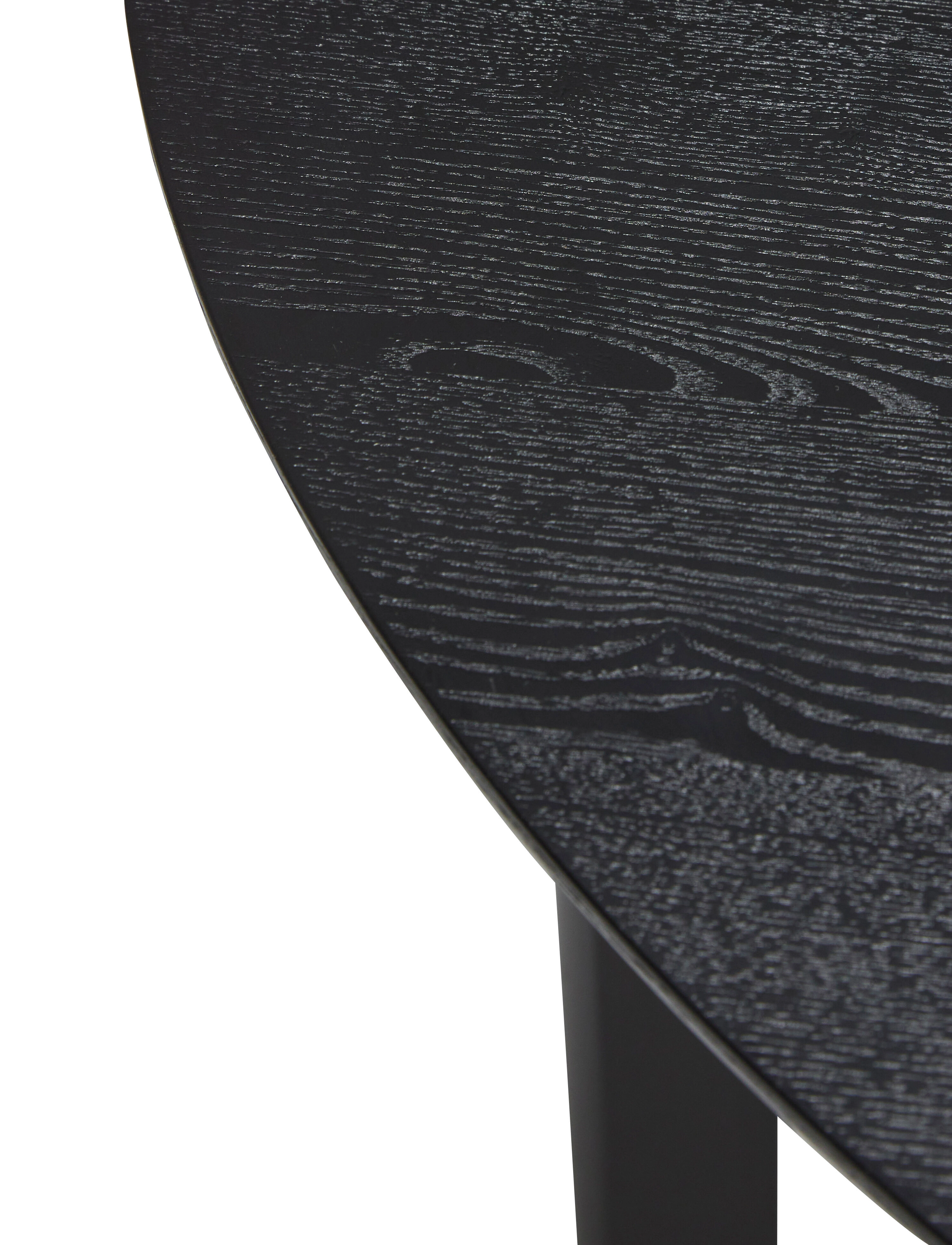 Hübsch - Fjord Dining Table Round Small Black - matbord - black - 3
