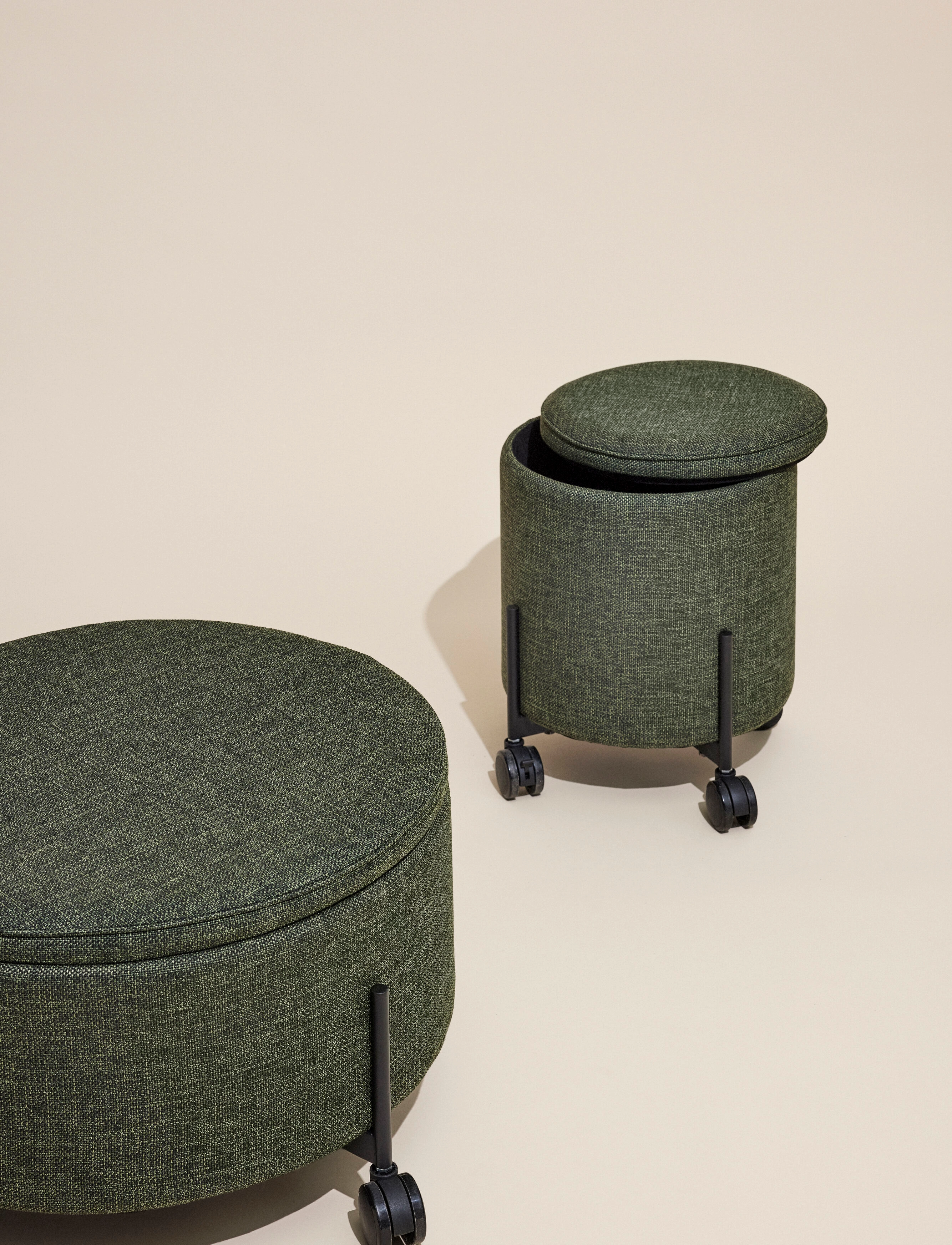 Hübsch - Contain Pouffe - pouffes - green - 3