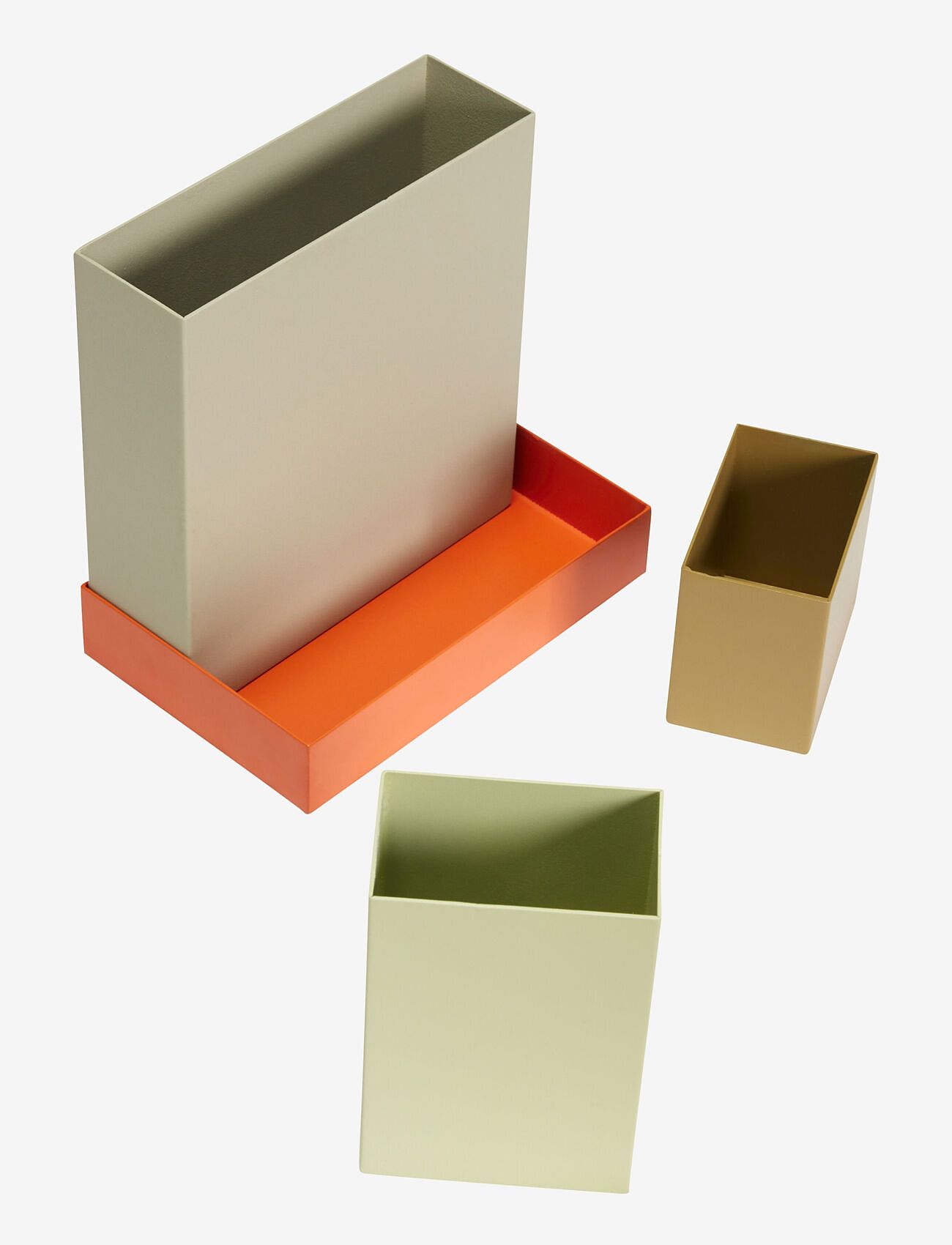 Hübsch - Sortit Organiser Multicolour (set of 4) - light green,olive,orange,sand - 1