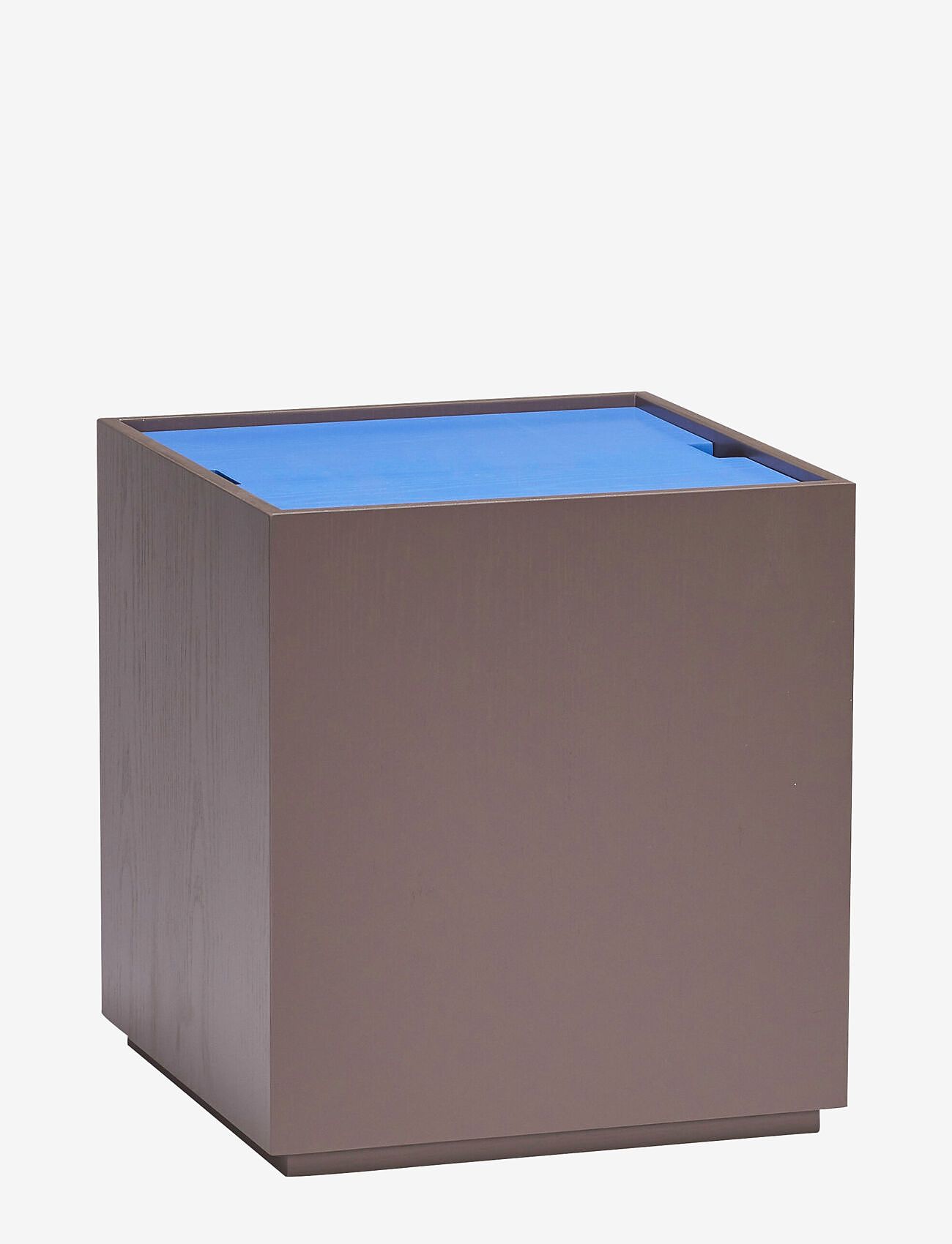Hübsch - Vault Side Table/Storage Box Brown/Blue - blue,brown - 0