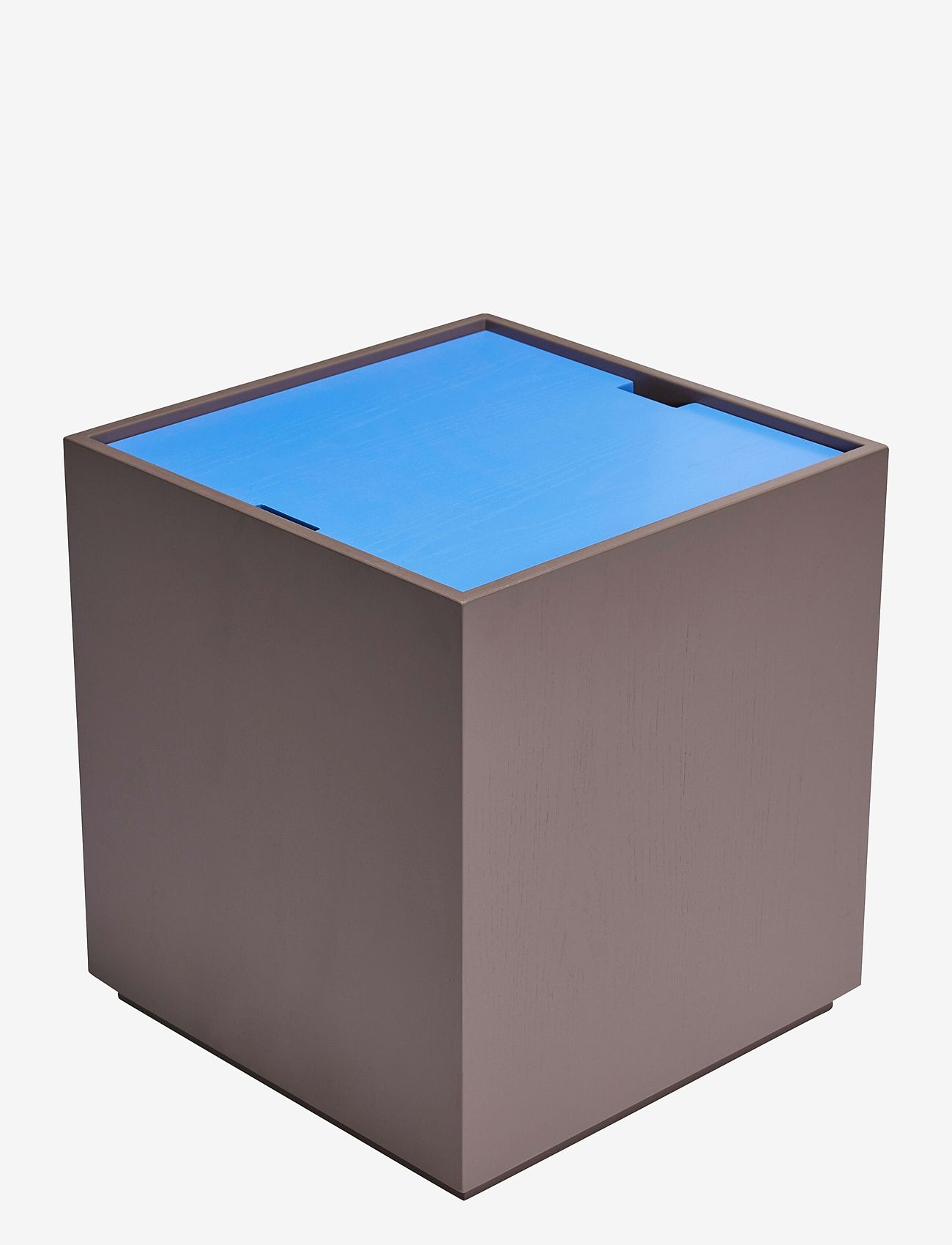 Hübsch - Vault Side Table/Storage Box Brown/Blue - blue,brown - 1