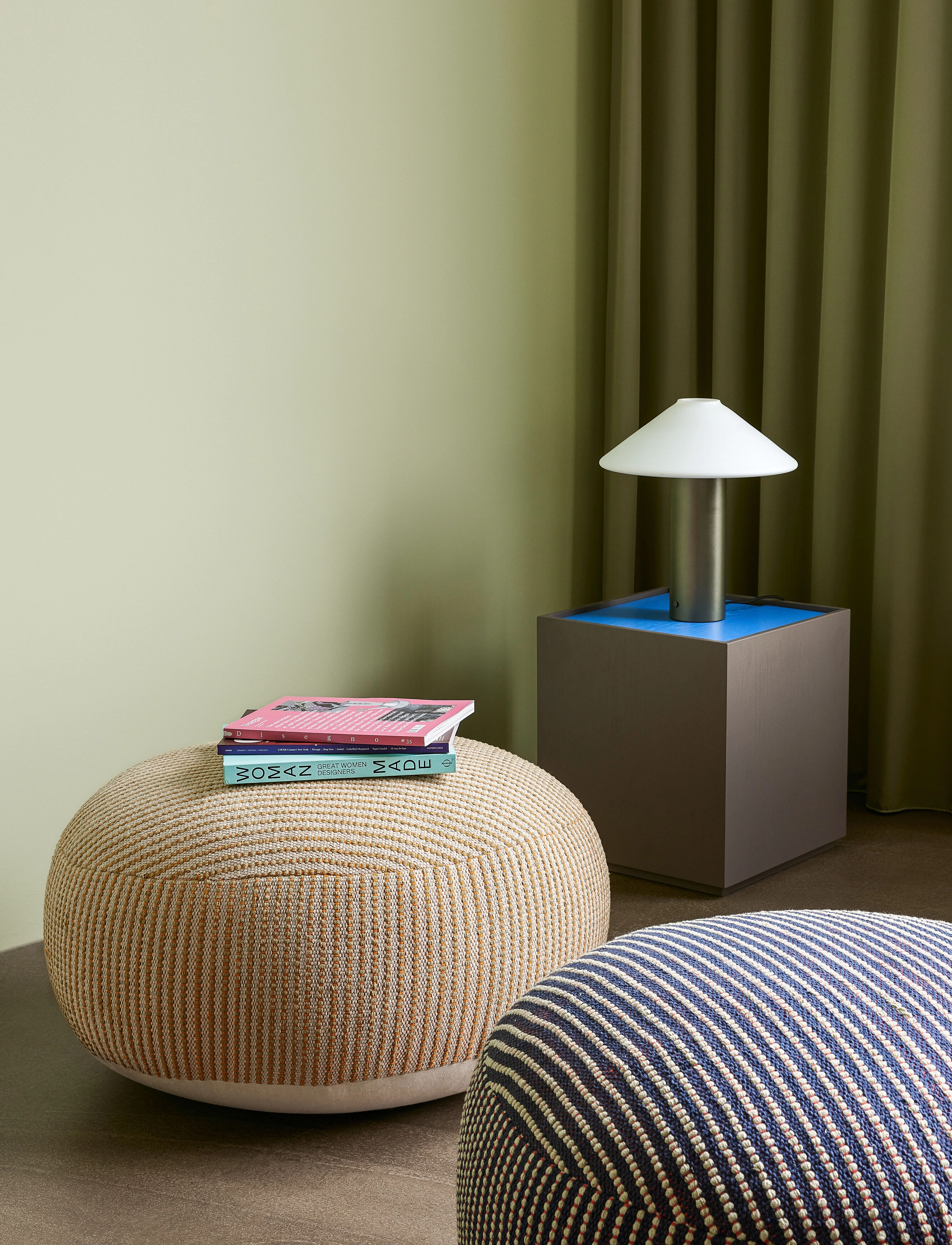 Hübsch - Vault Side Table/Storage Box Brown/Blue - blue,brown - 5