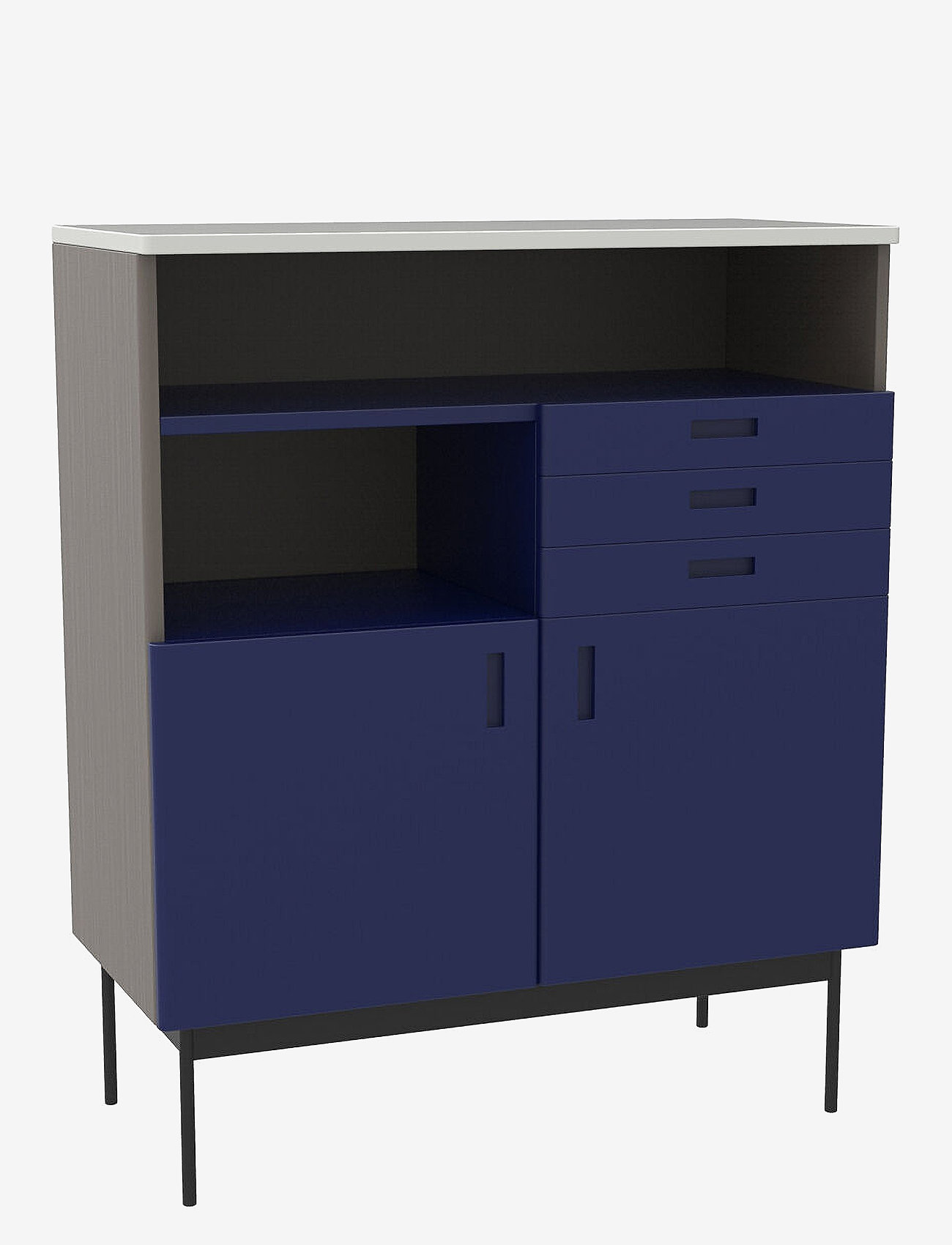 Hübsch - Study Cabinet Dark blue/Grey - black,dark blue,grey - 0