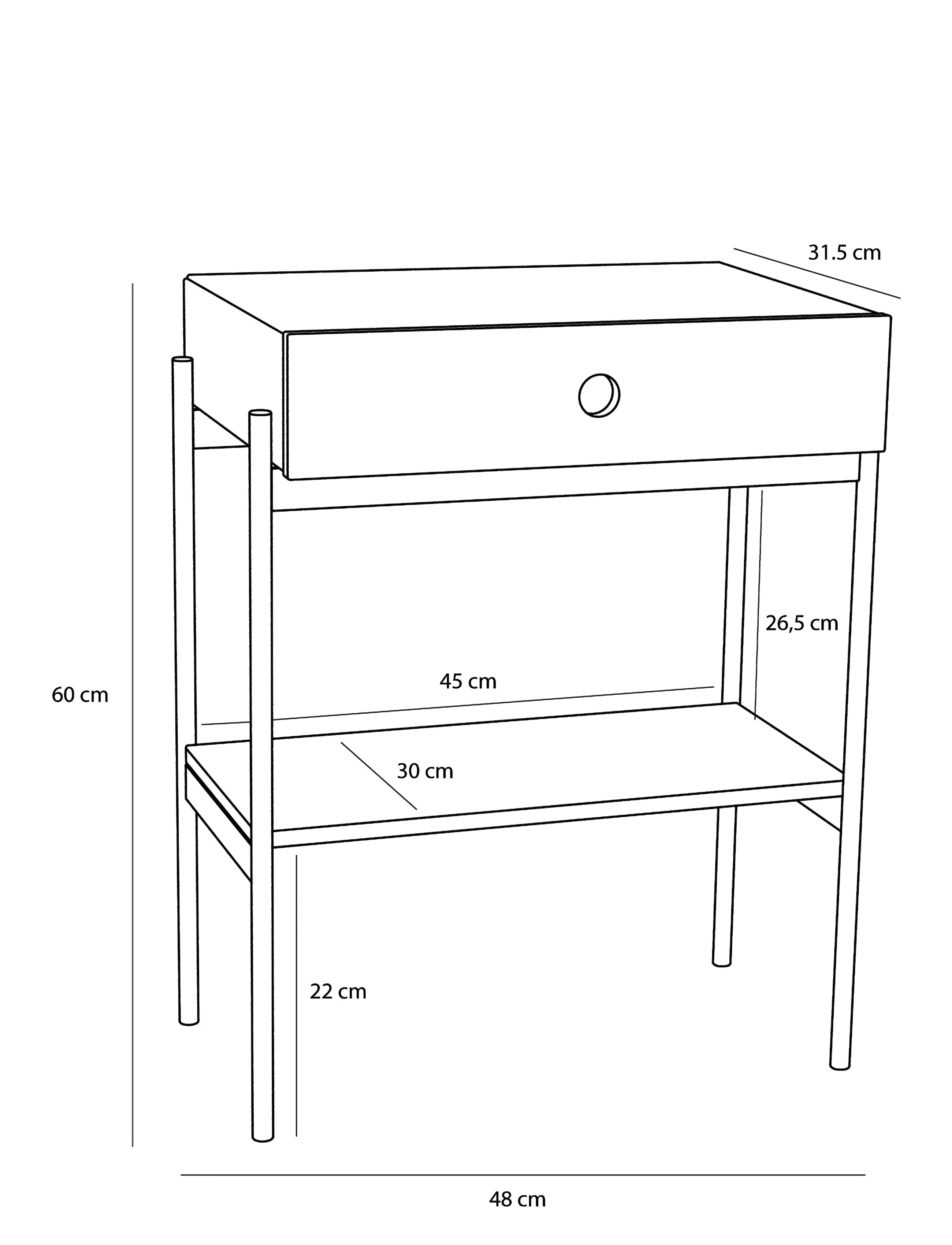 Hübsch - Noir Bedside Table - küljelauad ja väikesed lauad - black - 4