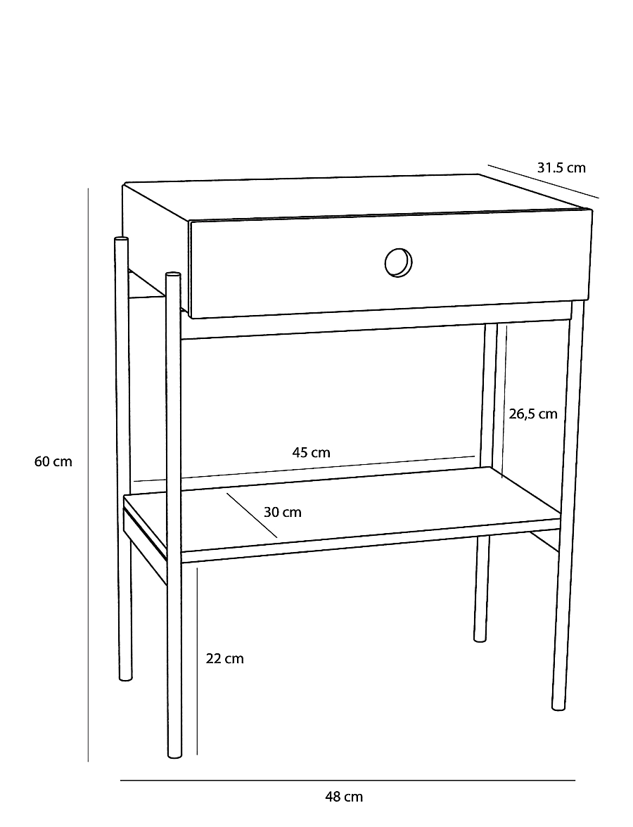 Hübsch - Noir Bedside Table - küljelauad ja väikesed lauad - black - 4