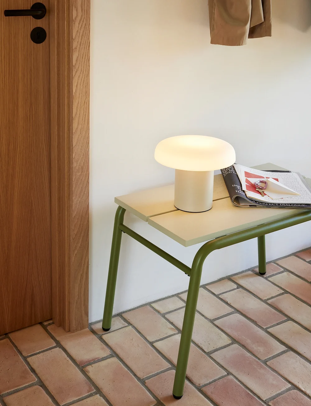 Hübsch - Koi Bench - hocker & bänke - grey,light green - 4