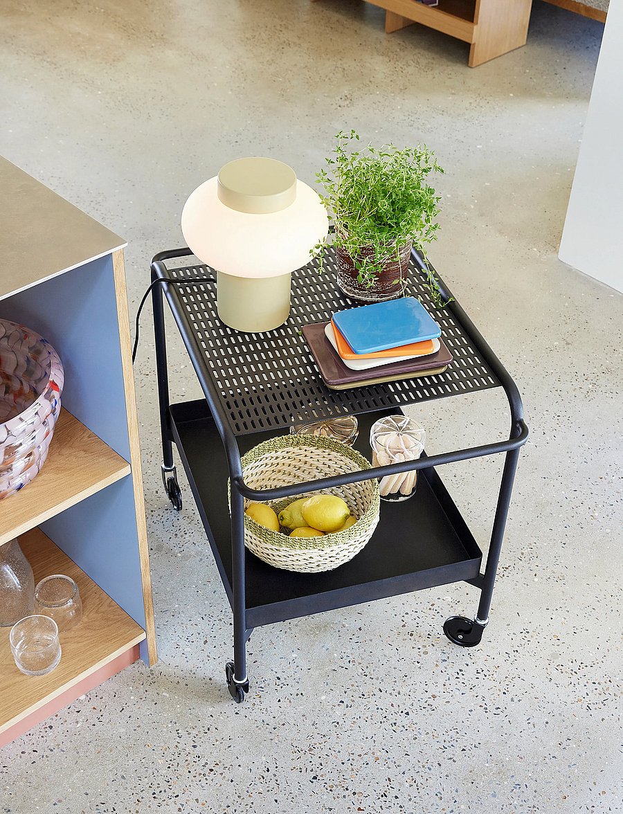 Hübsch - Push Trolley - riiulkärud - black - 4