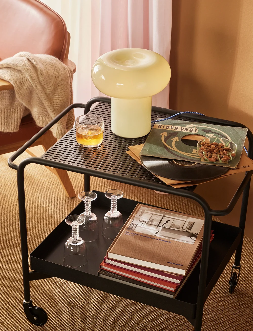 Hübsch - Push Trolley - tischwagen - black - 5