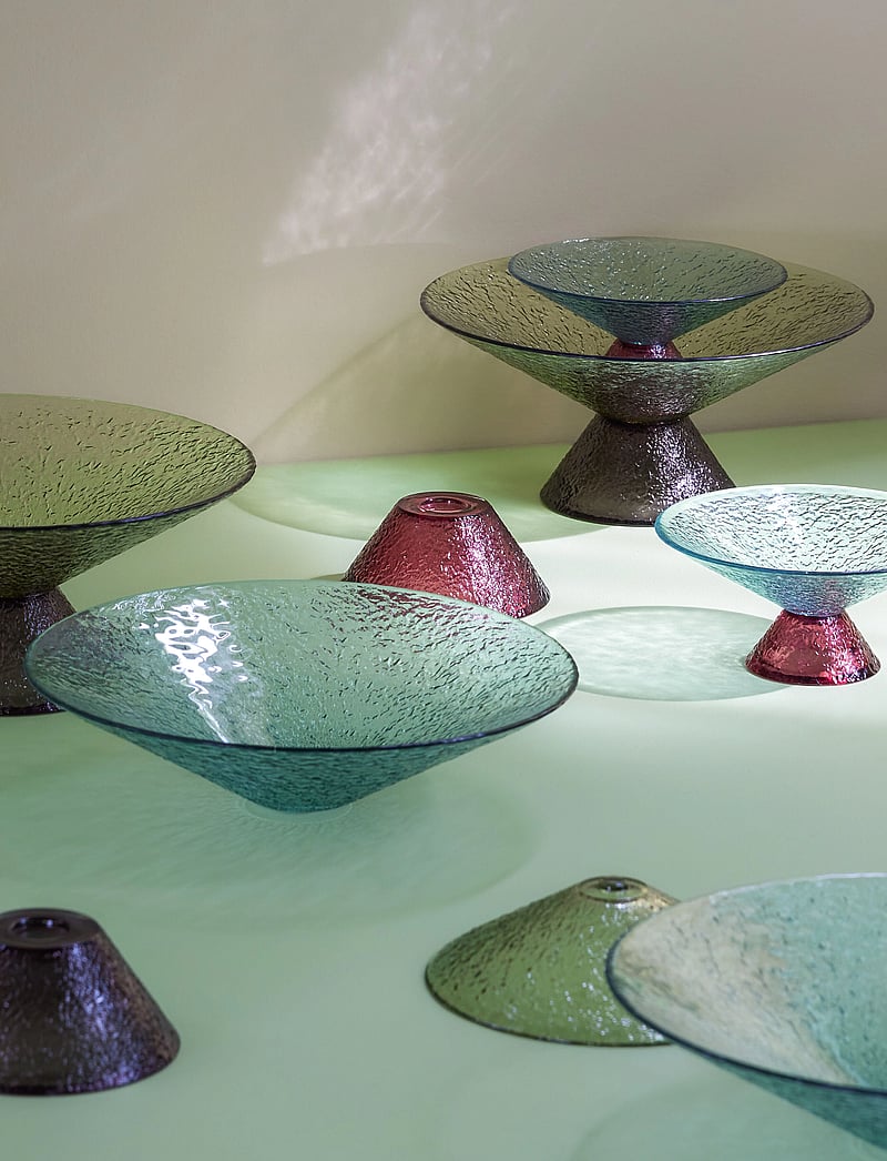 Hübsch - Bonbon Glass Bowl - dekoratiivsed vaagnad - blue,red - 2