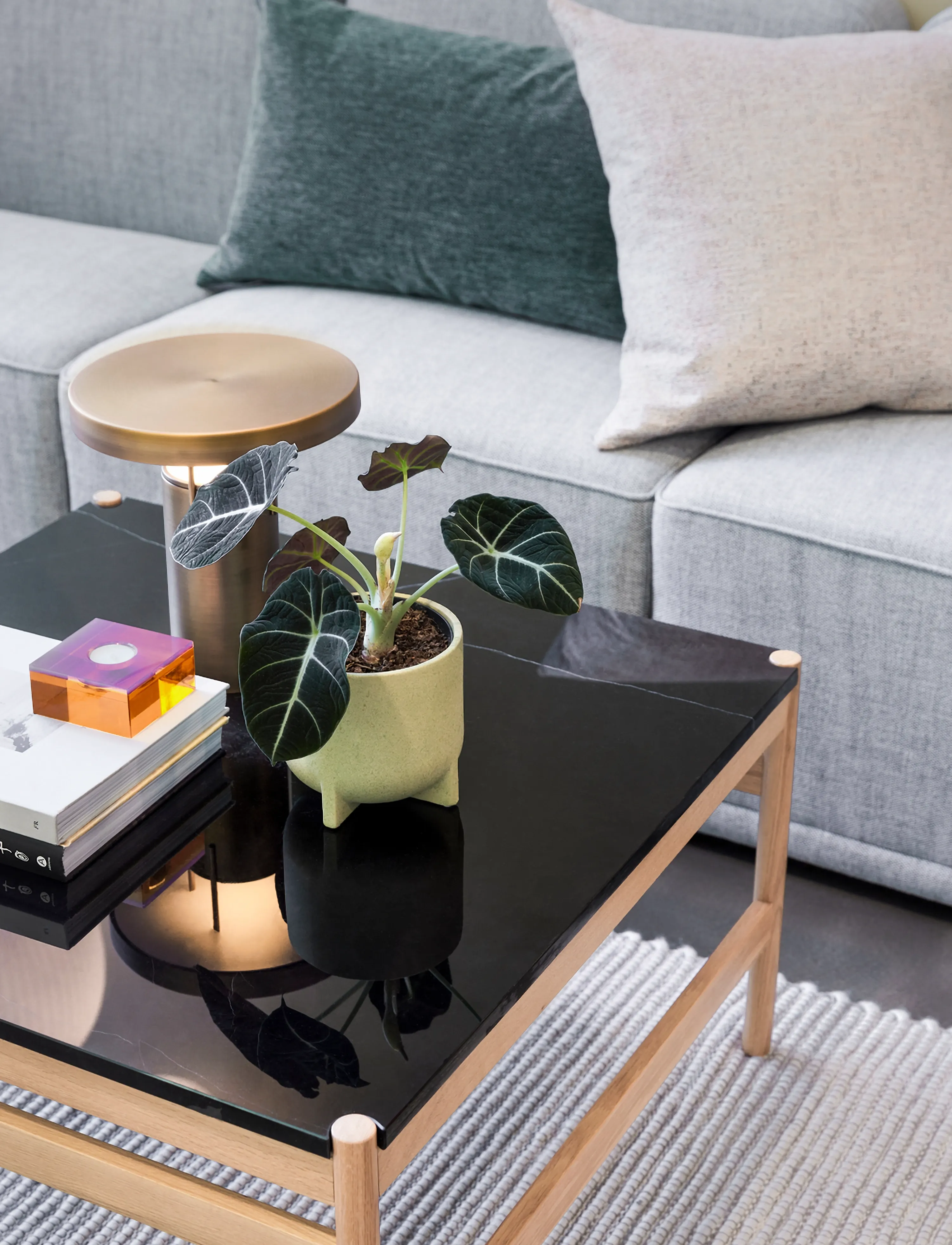 Hübsch Raw Coffee Table Black/Natural, One Size, Black, Borde > Sofaborde, Unisex