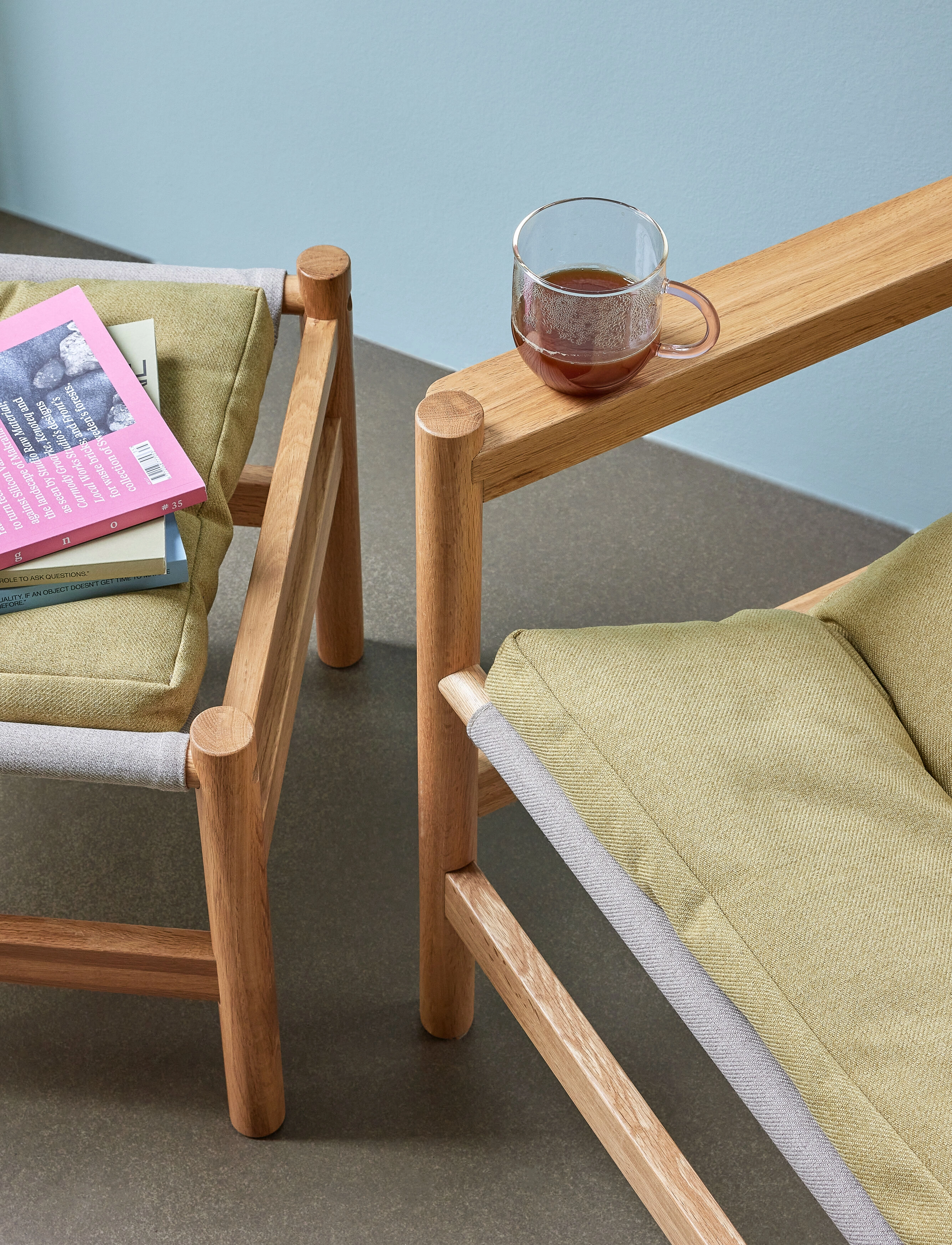 Hübsch - Heritage  Armchair/Footstool (set of 2) - natural,sand,yellow - 2