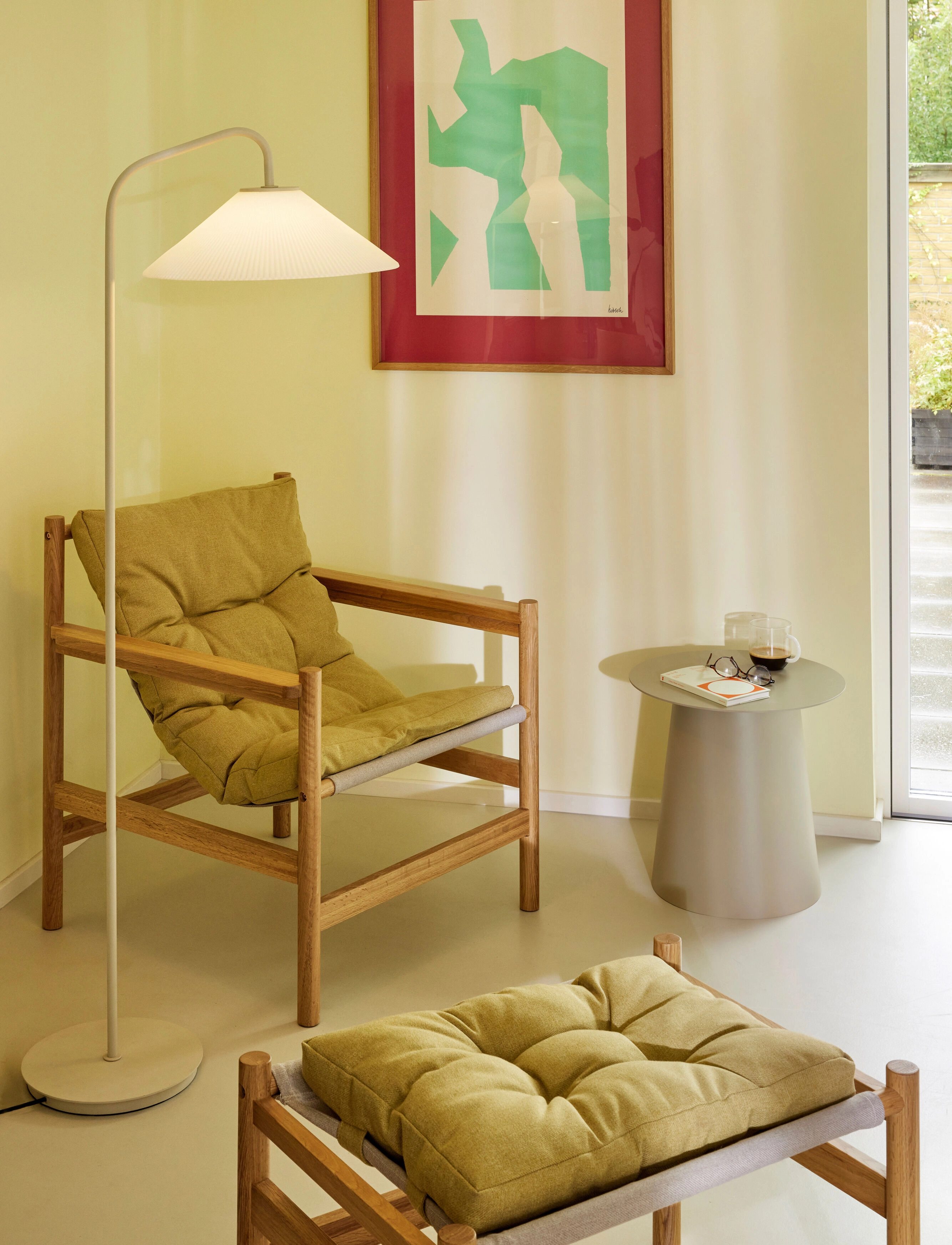 Hübsch - Heritage  Armchair/Footstool (set of 2) - natural,sand,yellow - 3