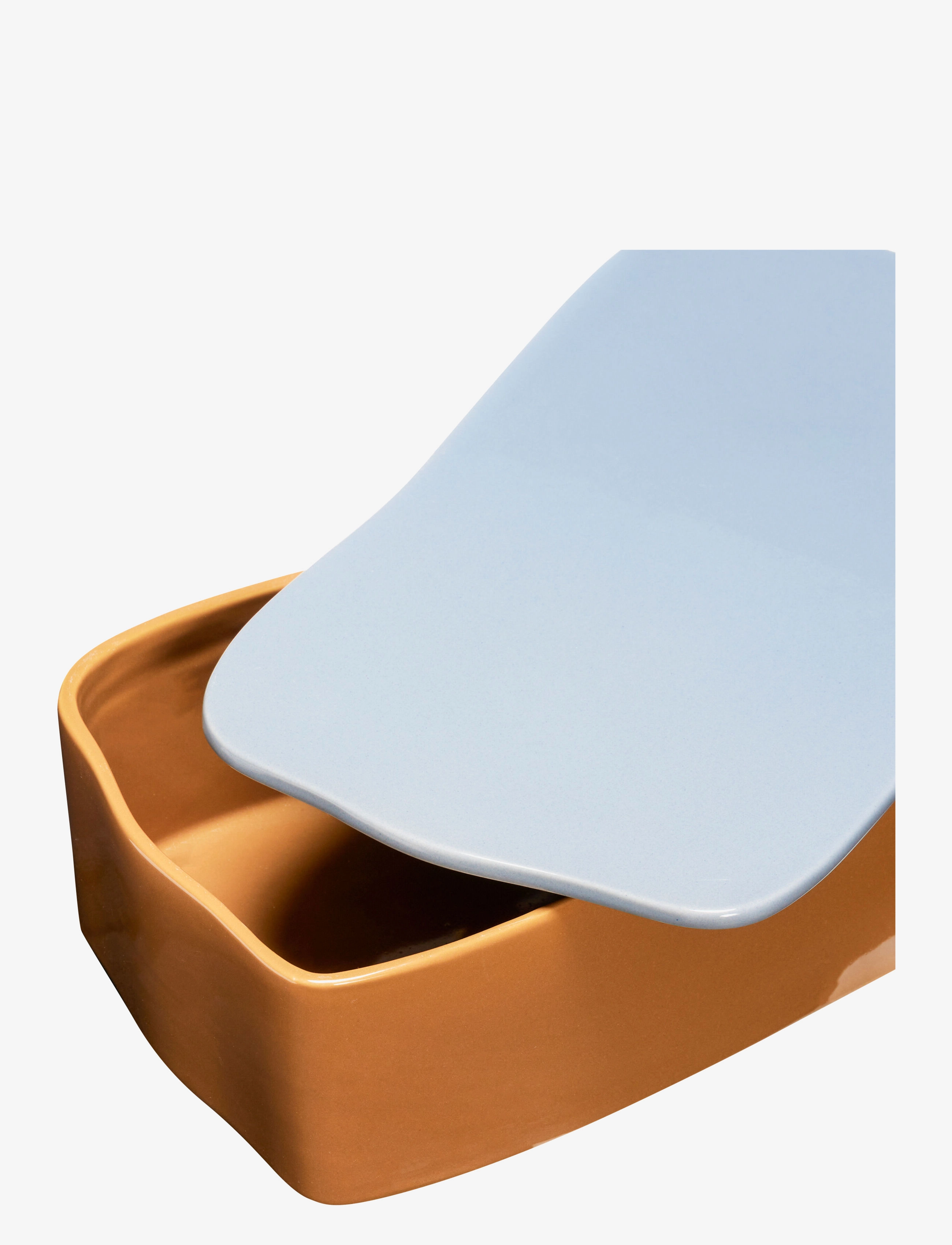 Hübsch - Amare Desk Organiser - organiser - brown,light blue - 4