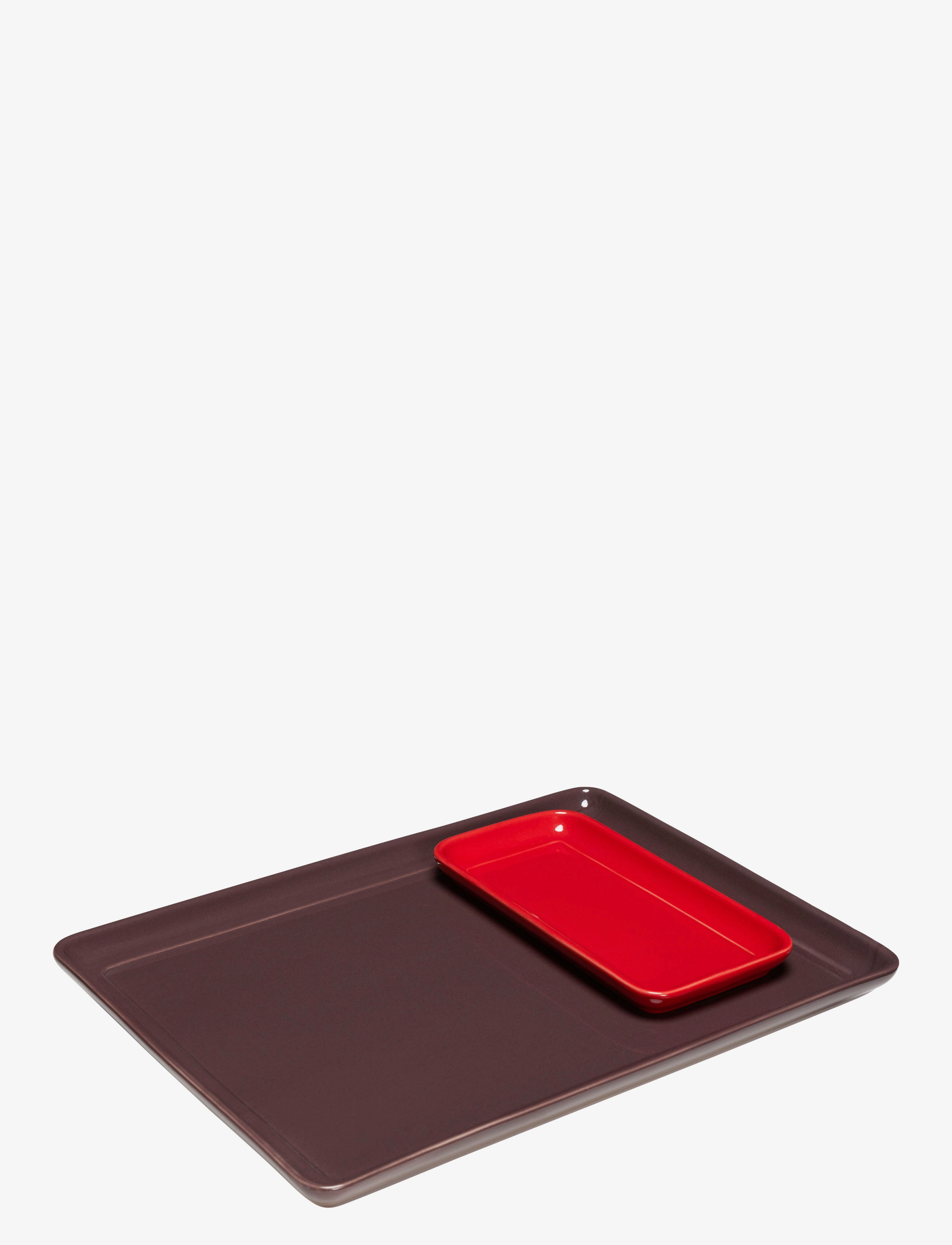 Hübsch - Amare Tray - tabletts - burgundy,red - 2