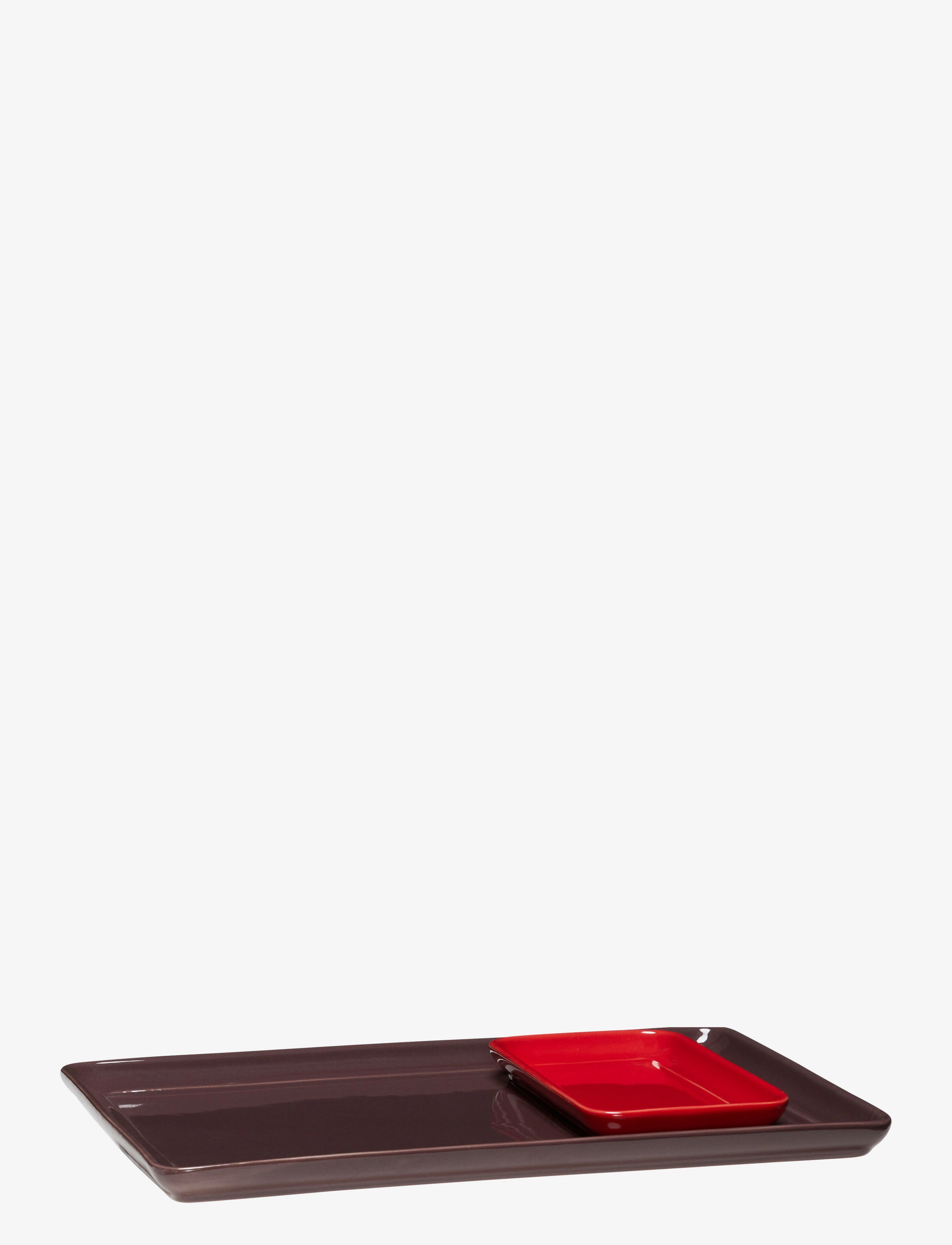 Hübsch - Amare Tray - tabletts - burgundy,red - 3