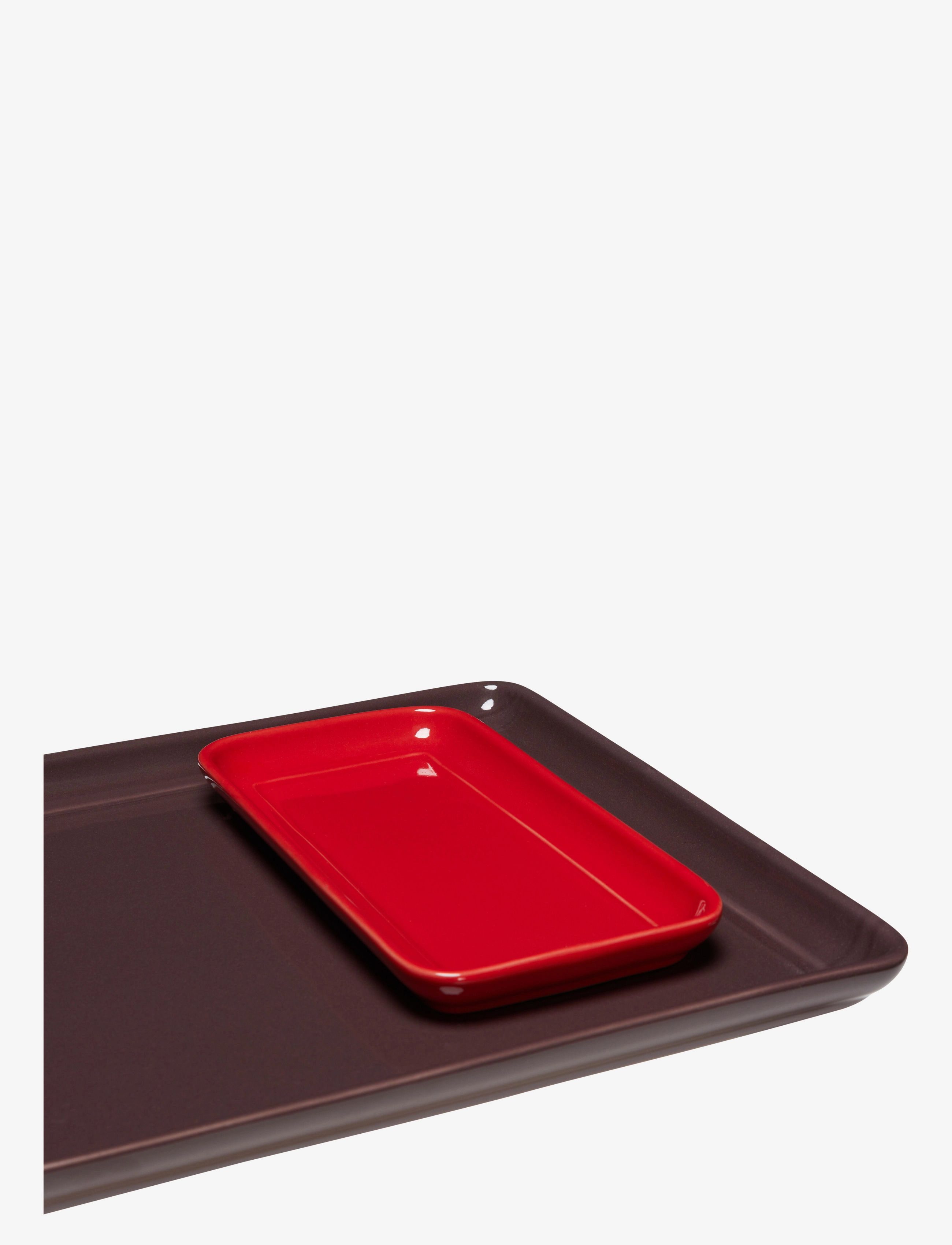 Hübsch - Amare Tray - tabletts - burgundy,red - 5
