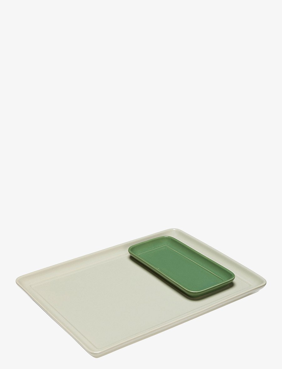 Hübsch - Amare Tray - kandikud - green,sand - 2
