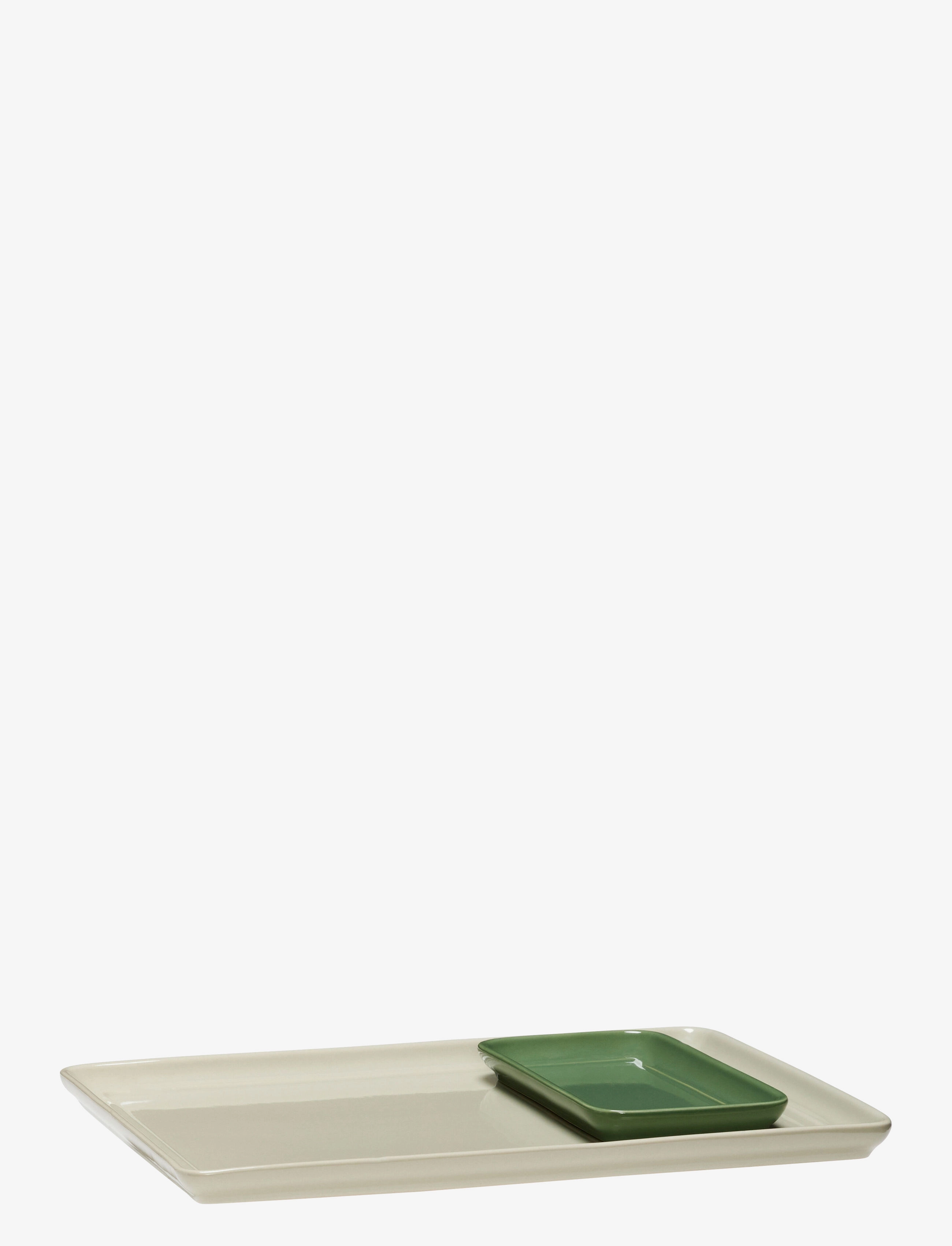 Hübsch - Amare Tray - kandikud - green,sand - 3
