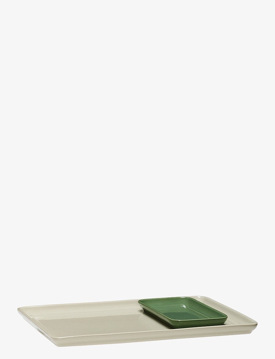 Hübsch - Amare Tray - kandikud - green,sand - 3