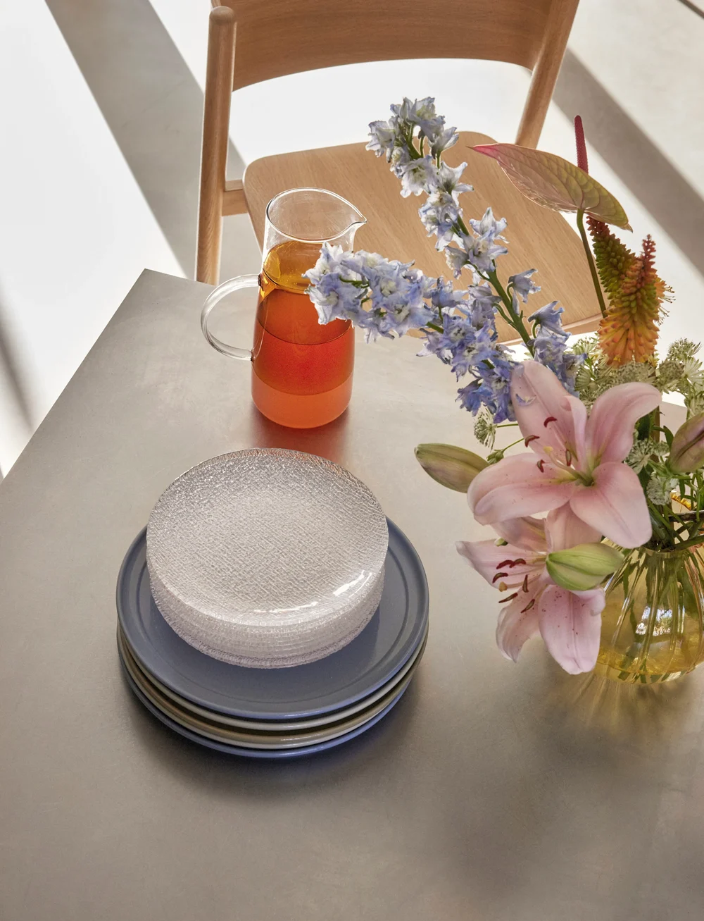 Hübsch - Amare Soup Plate - tiefe teller - light blue - 4