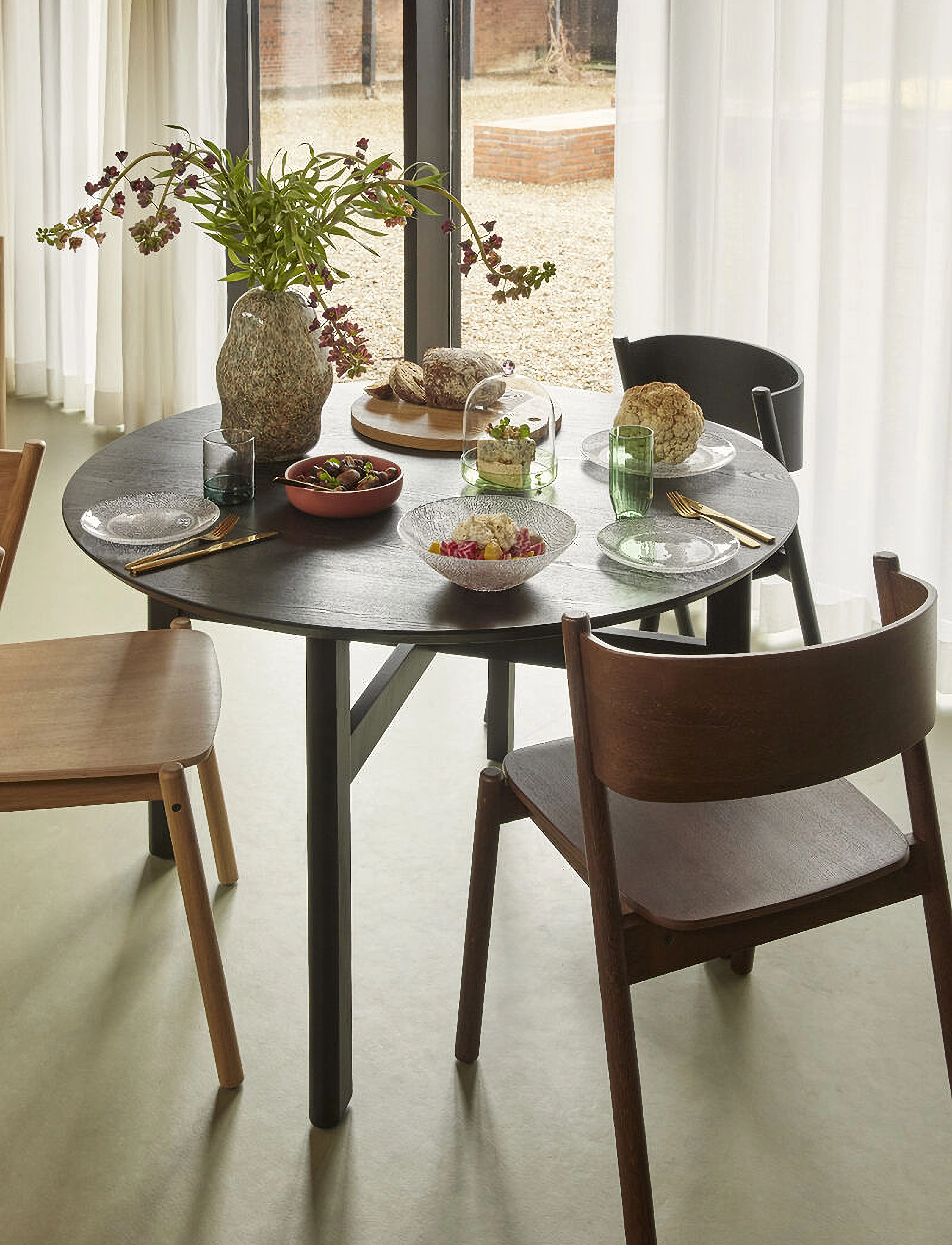 Hübsch Oblique Spisestol, One Size, Furniture, Braun - Chairs & Stools, Homeware