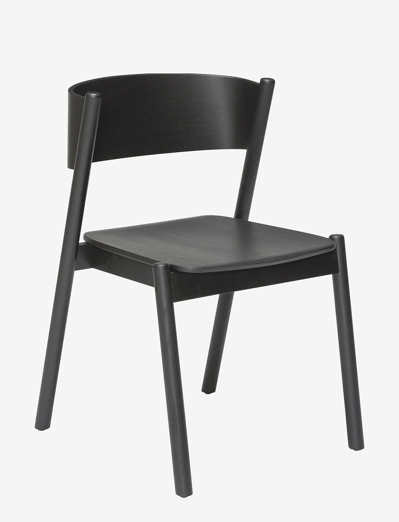 Hübsch - Oblique Dining Chair Black - chairs & stools - black - 0