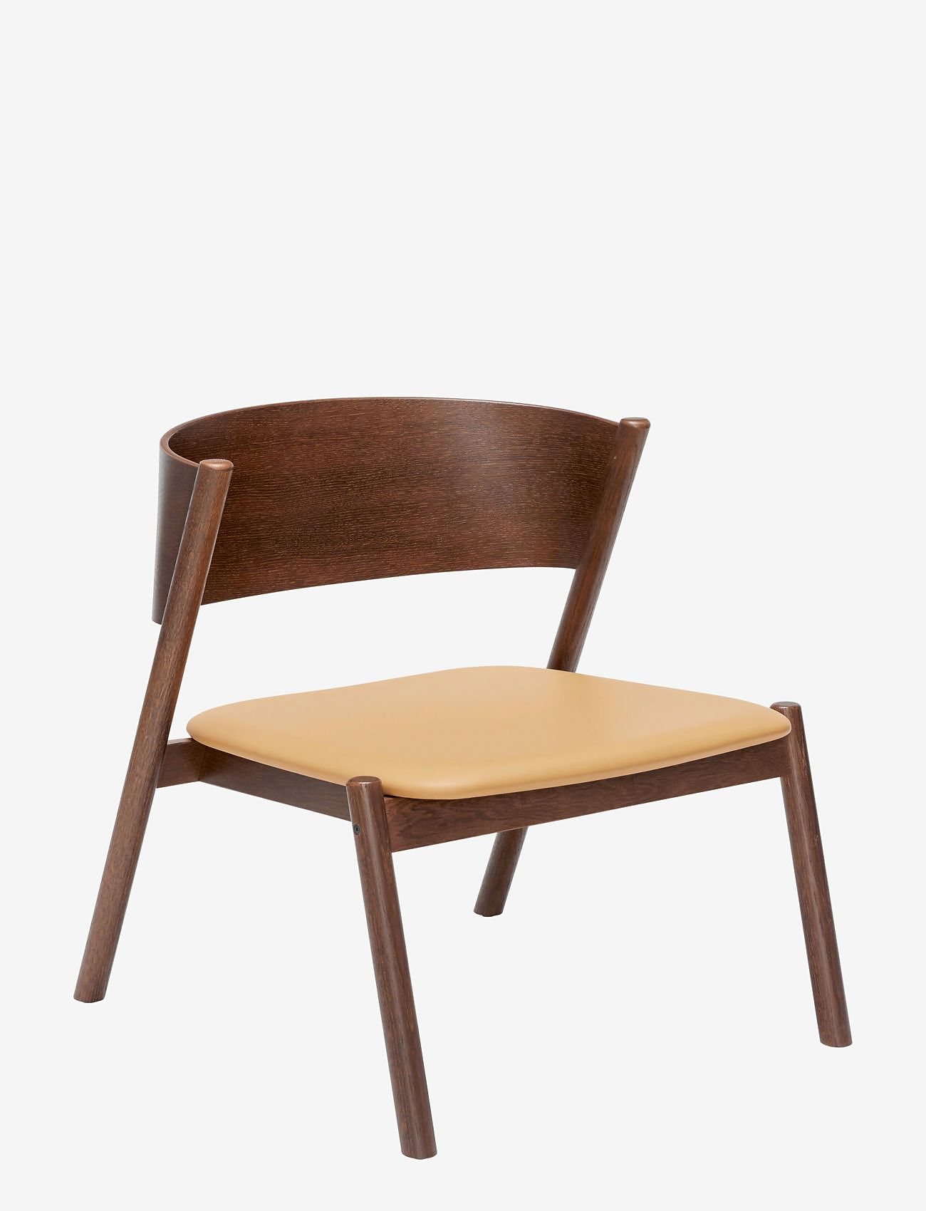 Hübsch - Oblique Lounge Chair Seat Dark Brown - stühle - brown,natural - 0